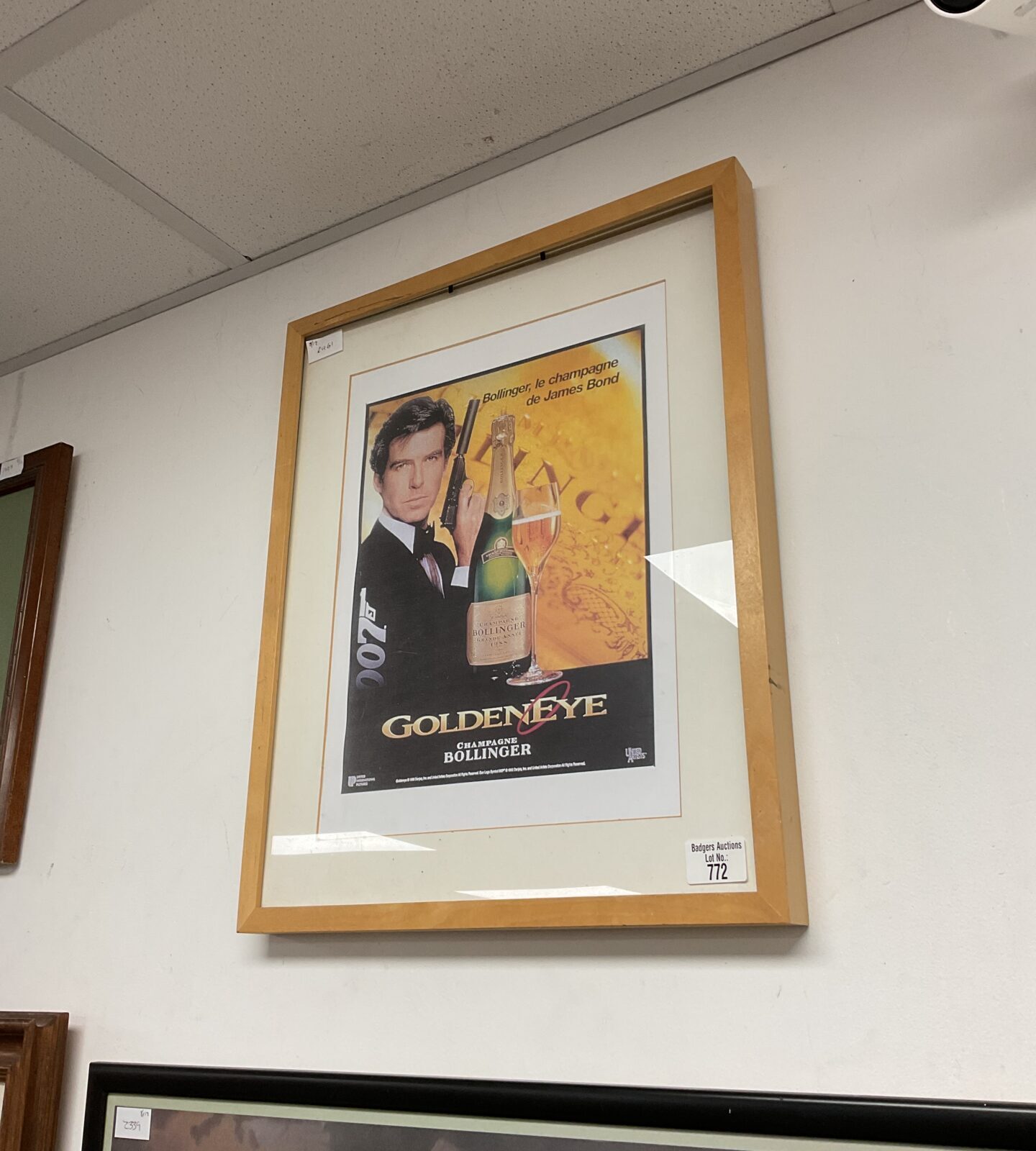 Bollinger champagne james bond 007 framed poster