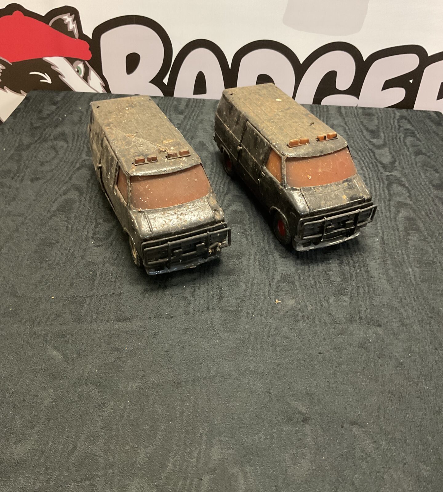 Two vintage ertl a-team gmc vans for restoration