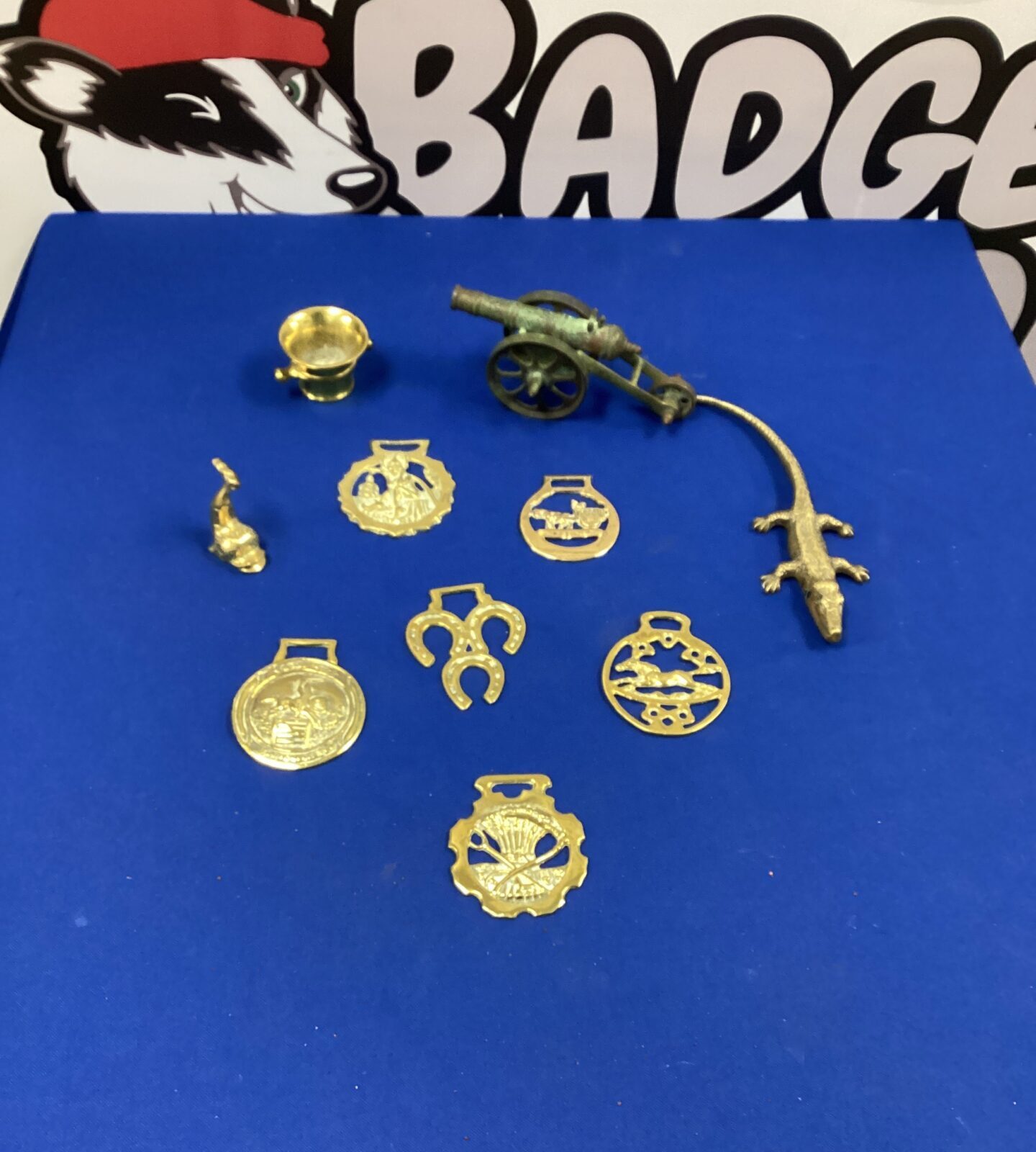 Selection of vintage brass items