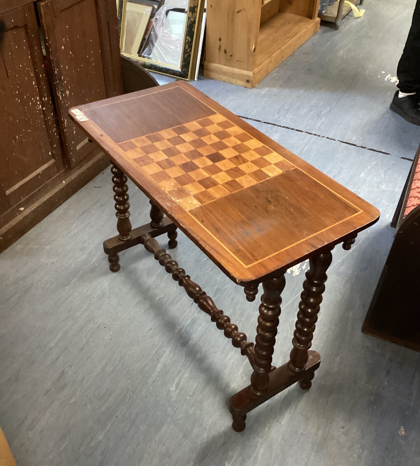 Vintage Table with inlaid Chessboard