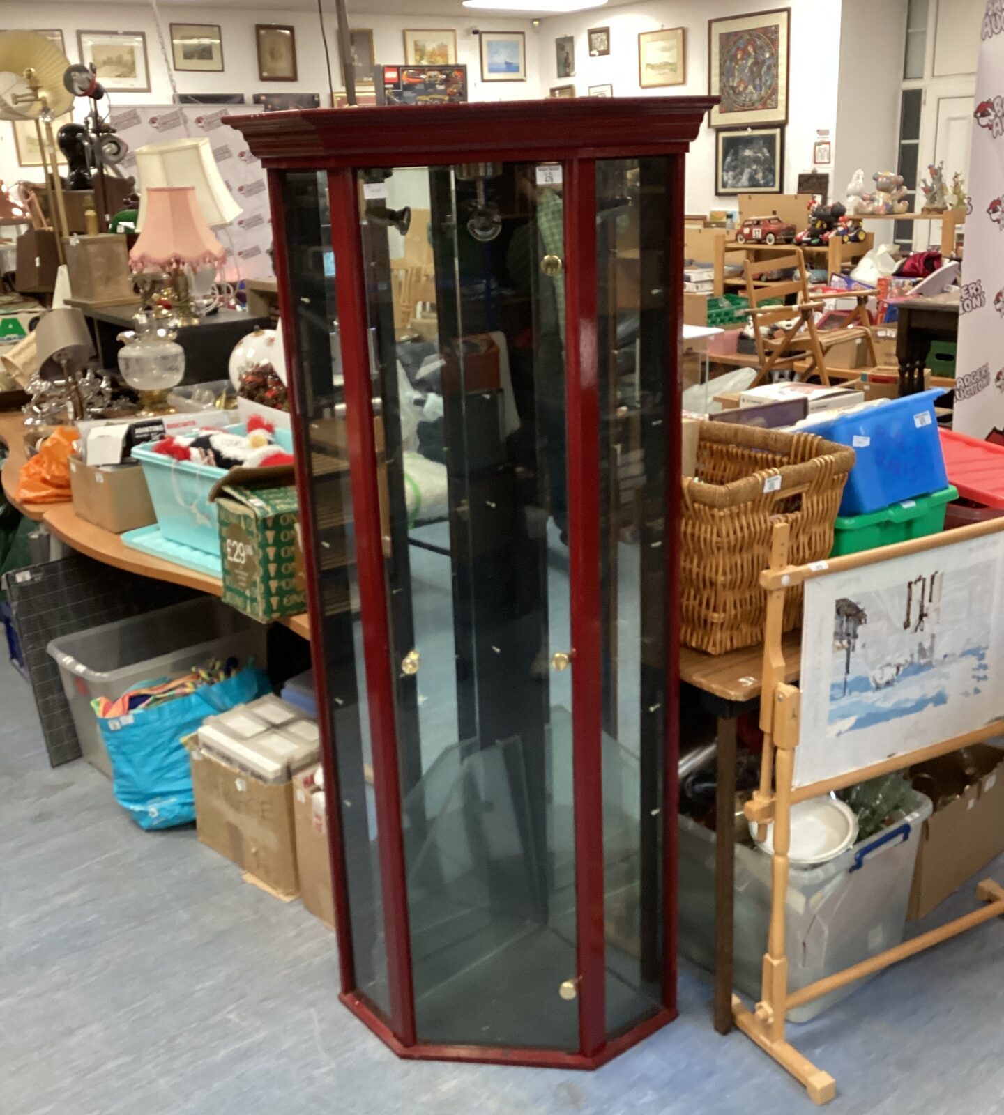 corner display cabinet H69 x W32 x D25”