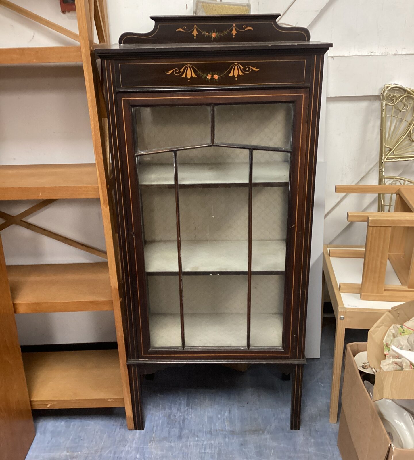 mahogany glass fronted display cabinet