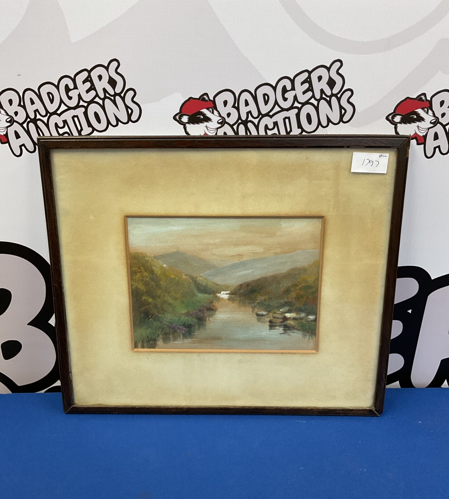 Antique framed watercolour of taw marsh near belstone