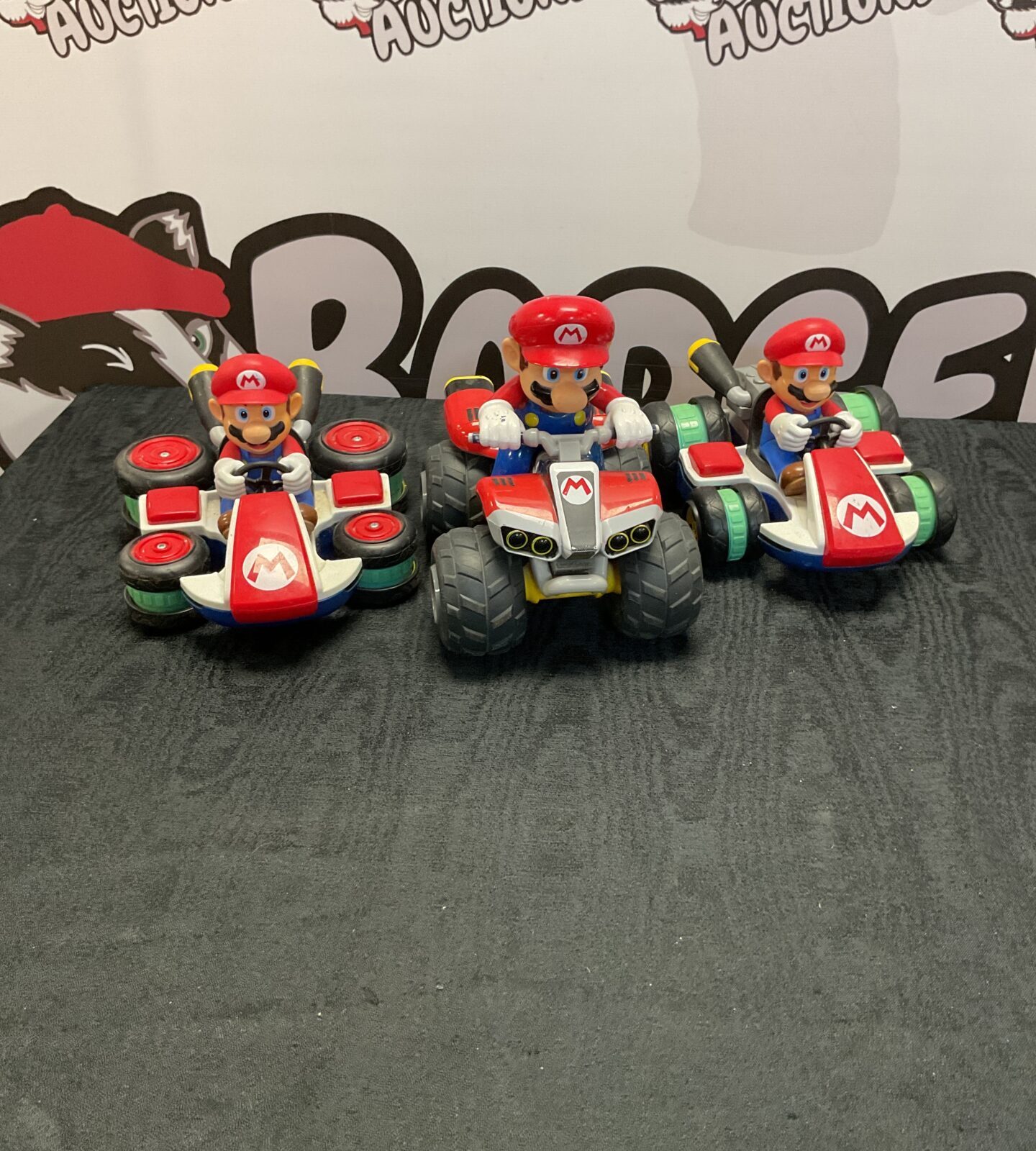 Three nintendo super mario rc cars no remotes