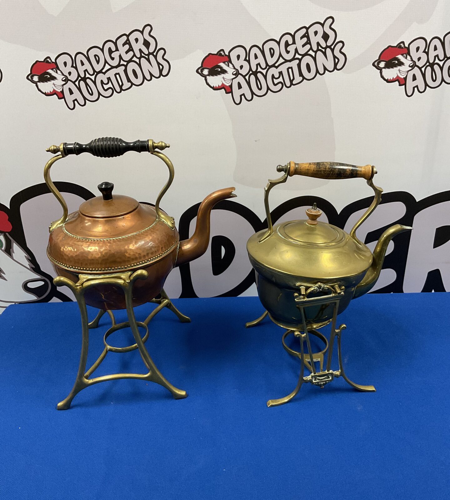 Vintage copper & brass spirit kettles