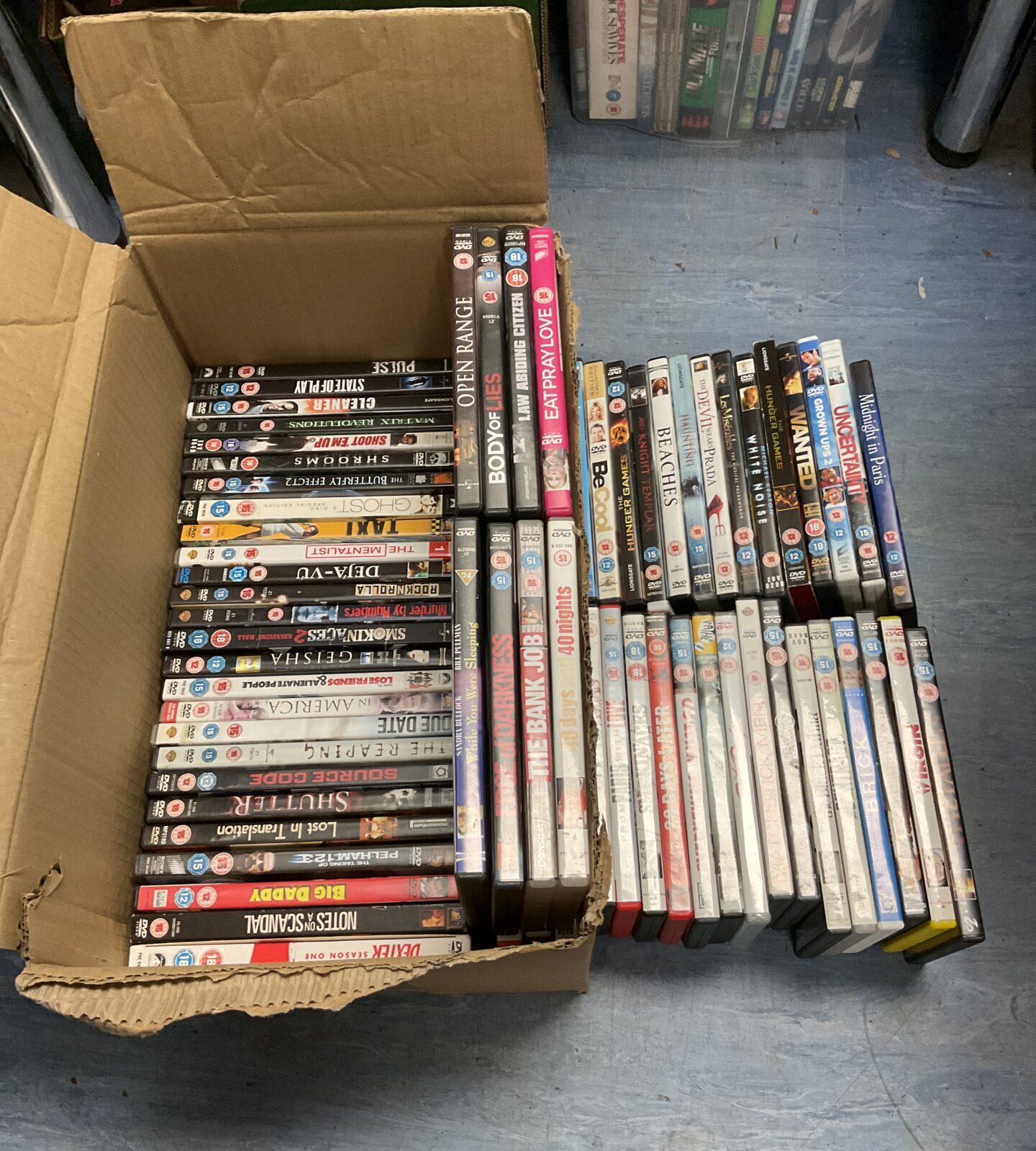 Box of dvd movies