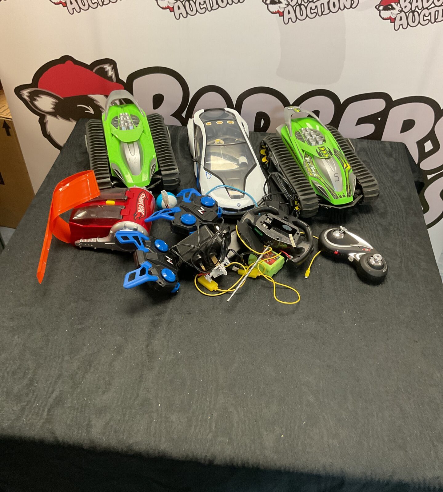 Three rc cars with cables inc bmw