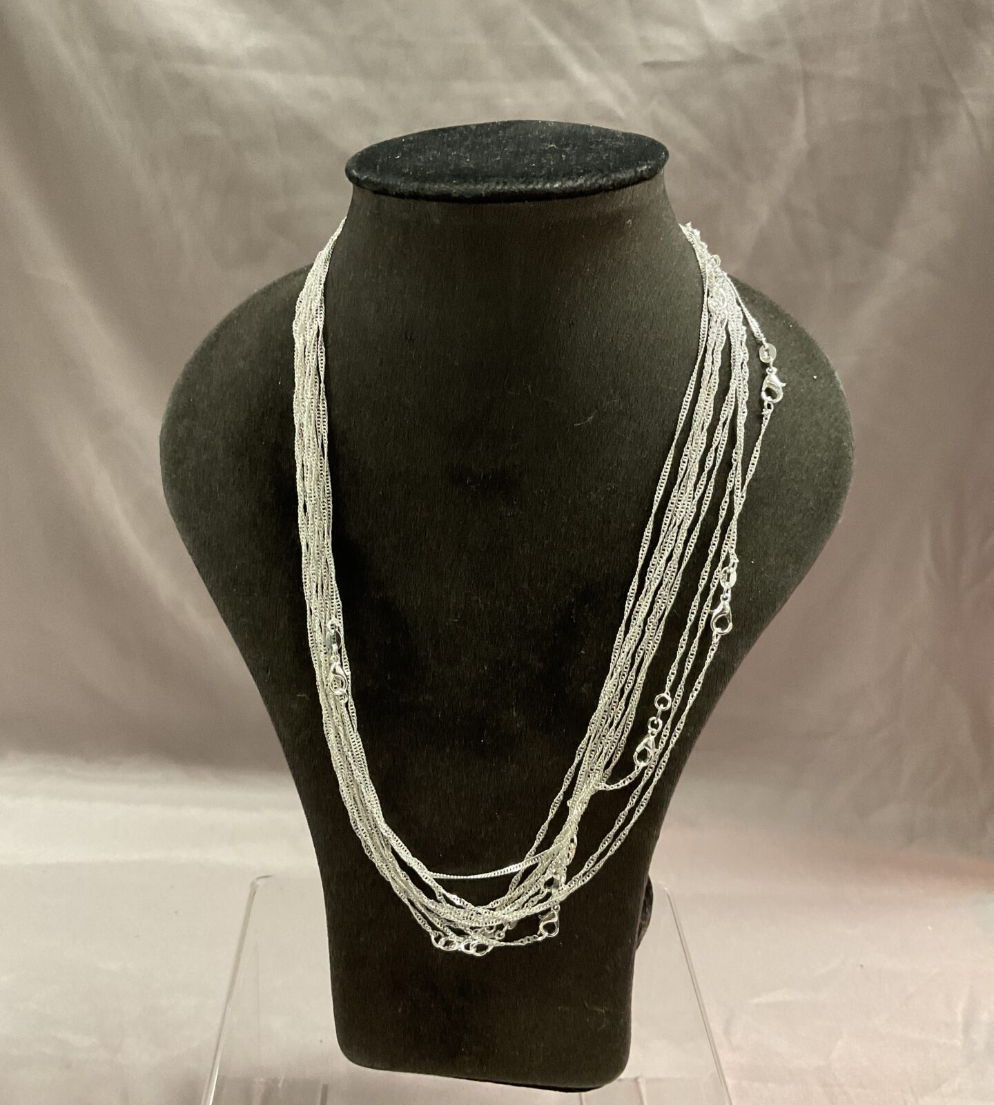 Ten 925 silver 18” necklaces