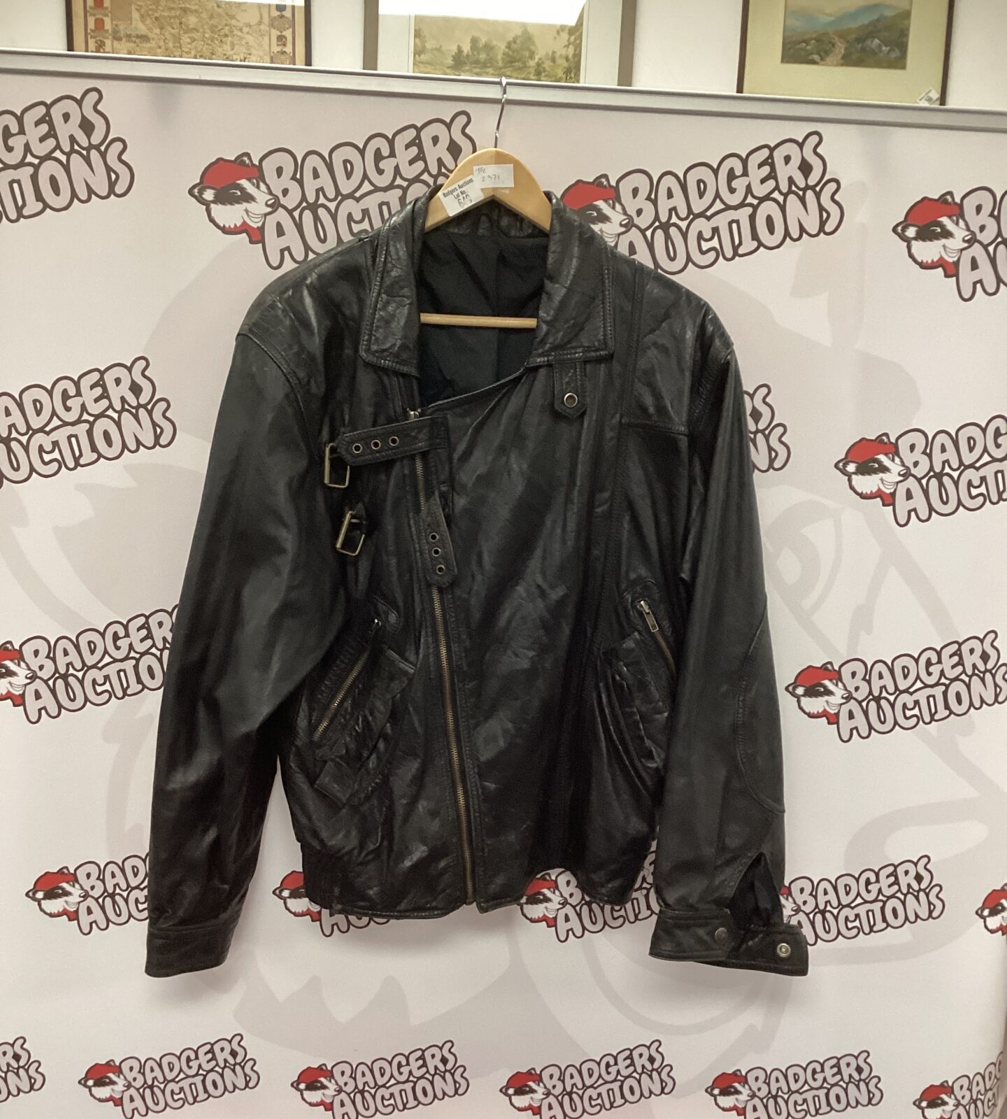 Black leather jacket size Med