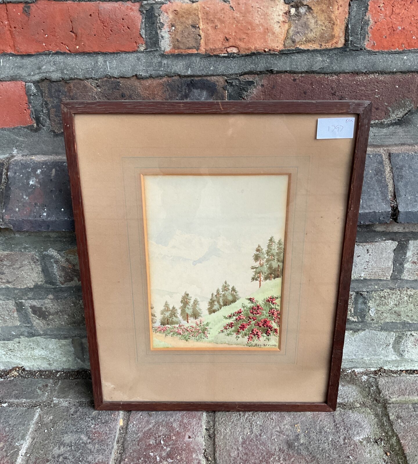 Helen henderson watercolour of a swiss mountain scene titled ramblers