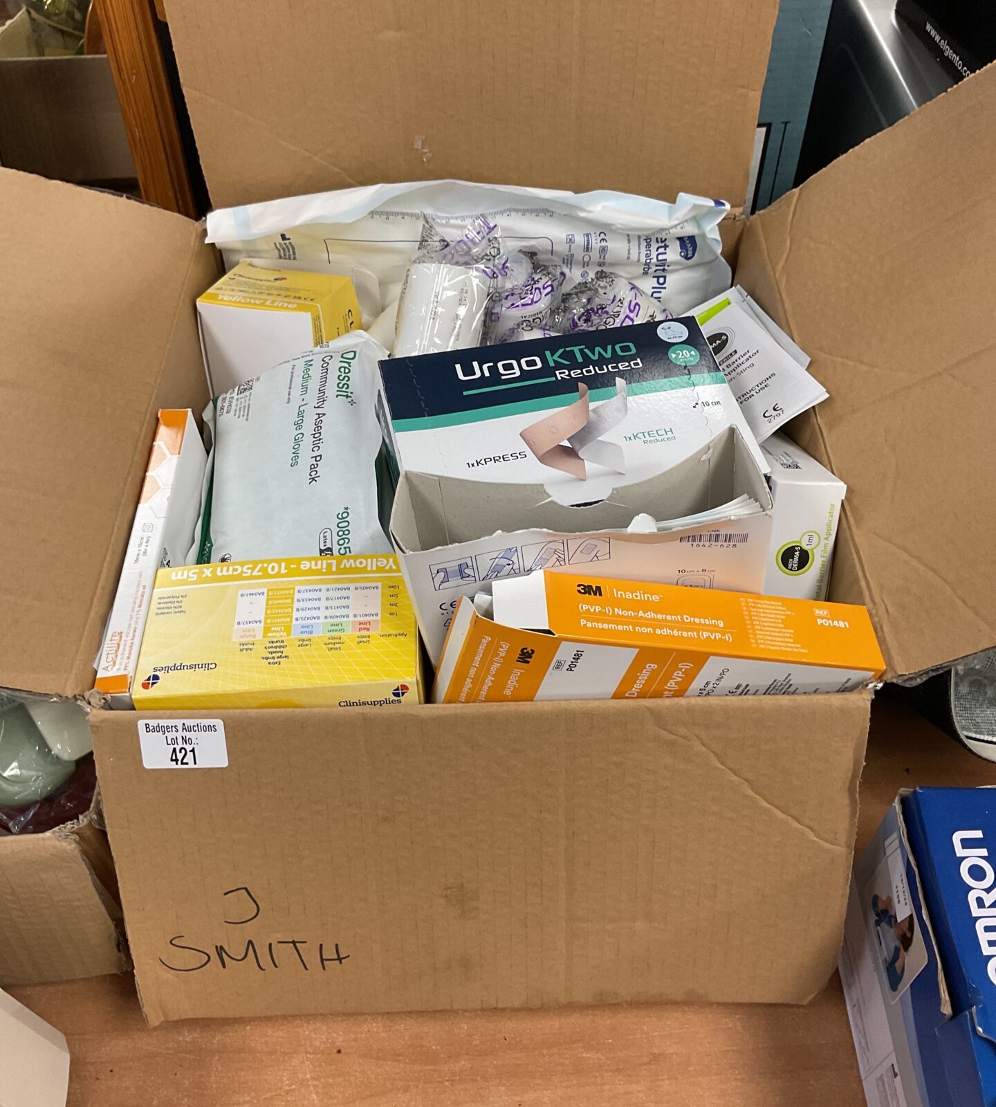 Box of medical supplies