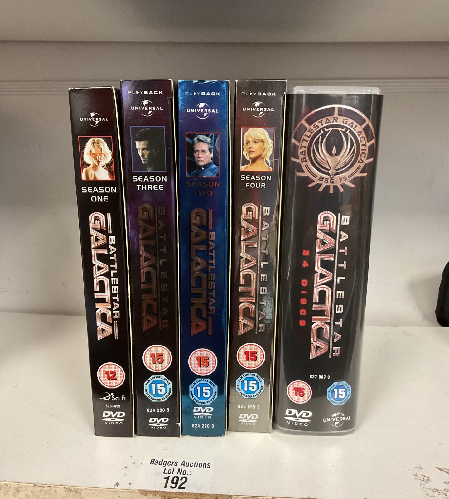 Five battlestar galactica dvd boxsets