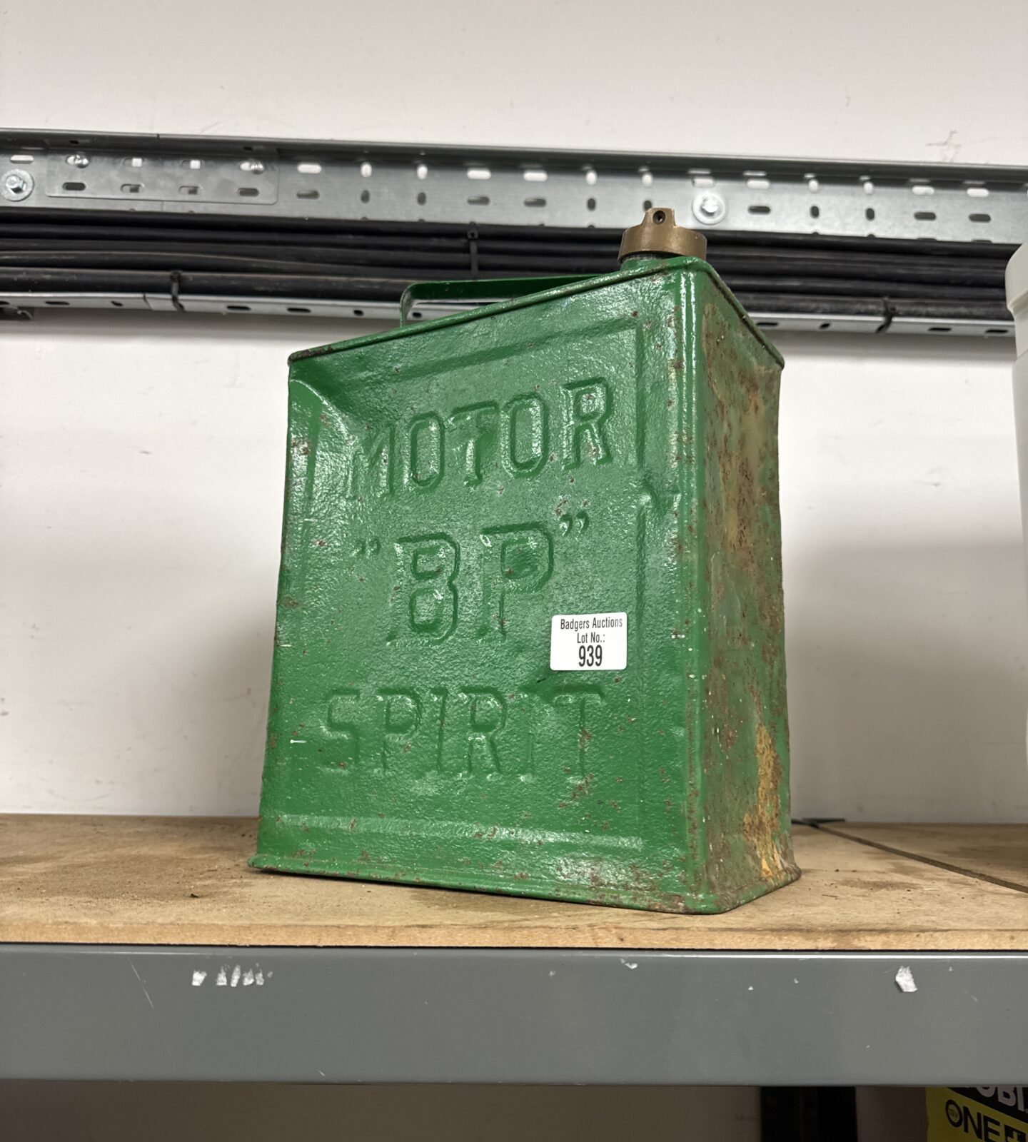 Vintage 1920s bp motor spirit fuel can