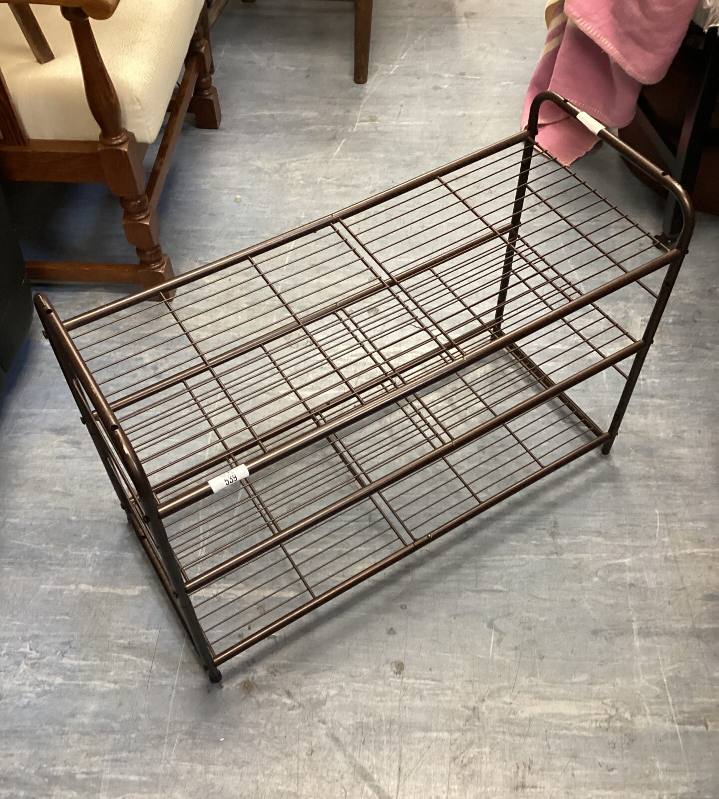 Metal framed shoe rack