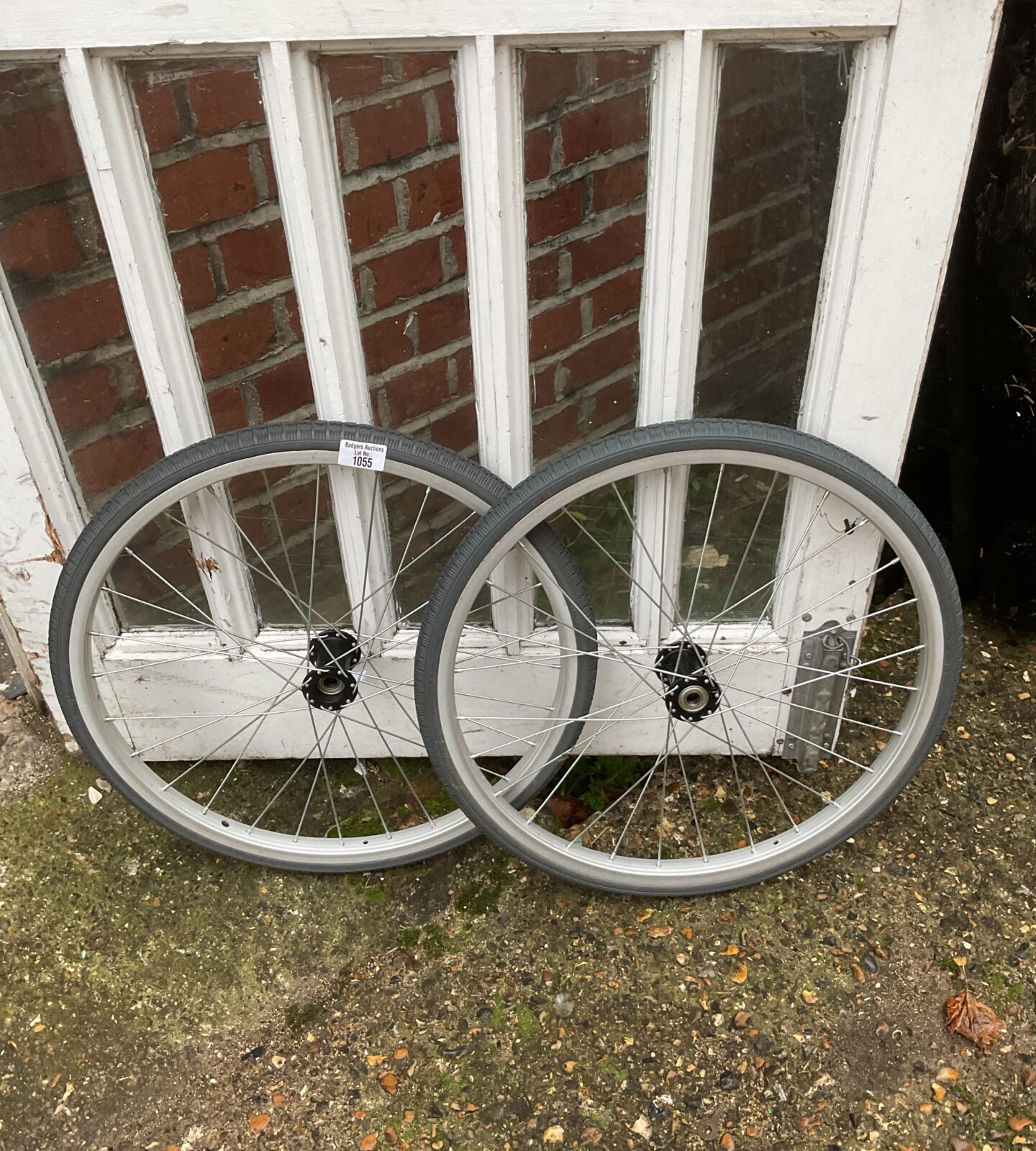 Pair of small karma flat free bike wheels