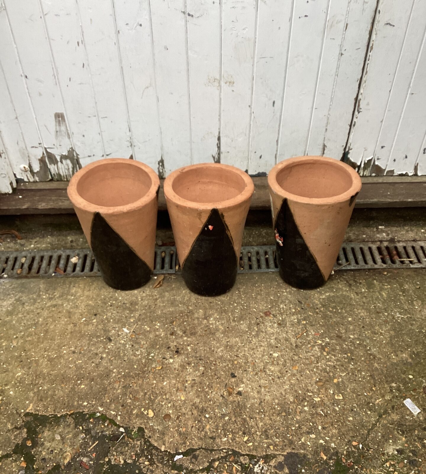 Three 14” terracotta Plant pots