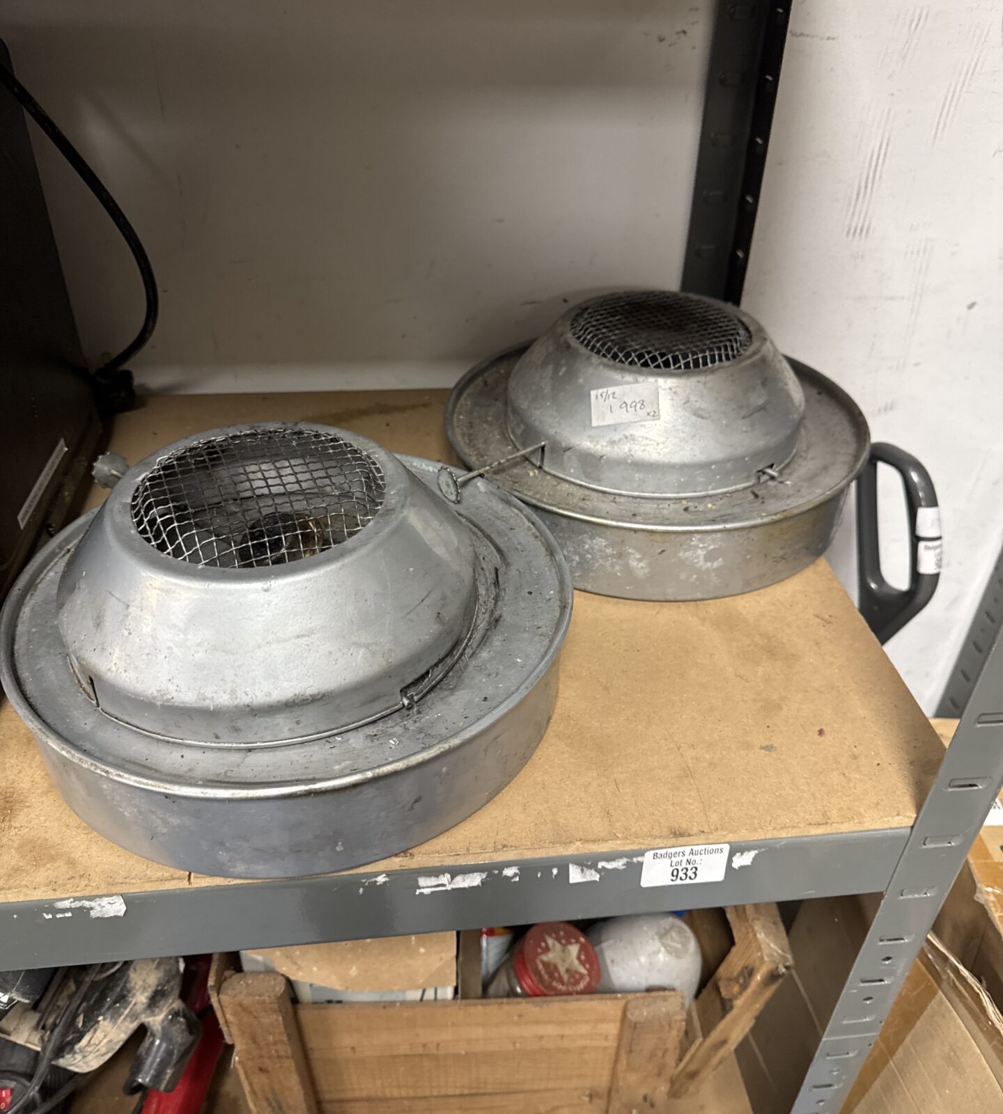 Two paraffin greenhouse heaters