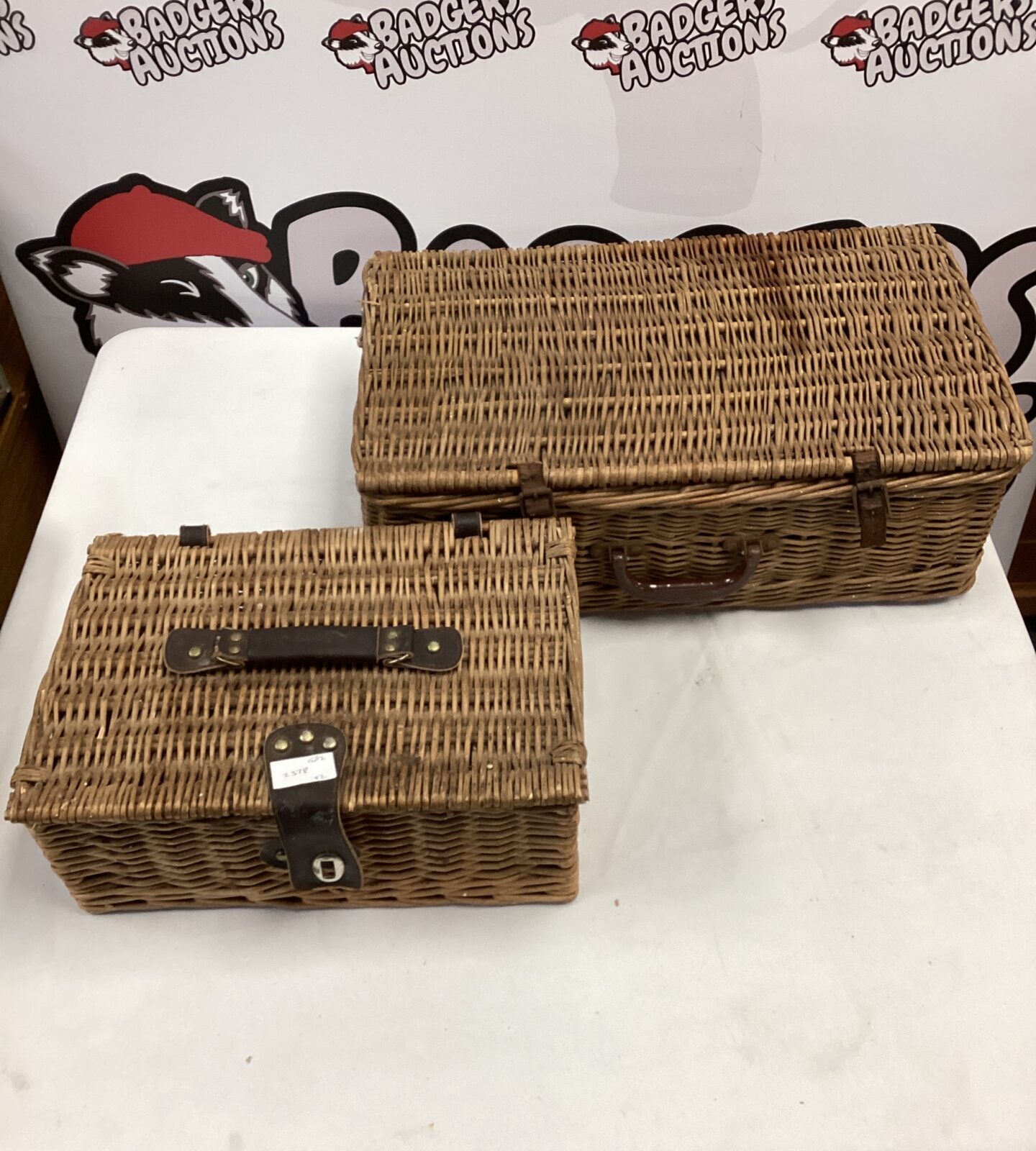 Two wicker baskets