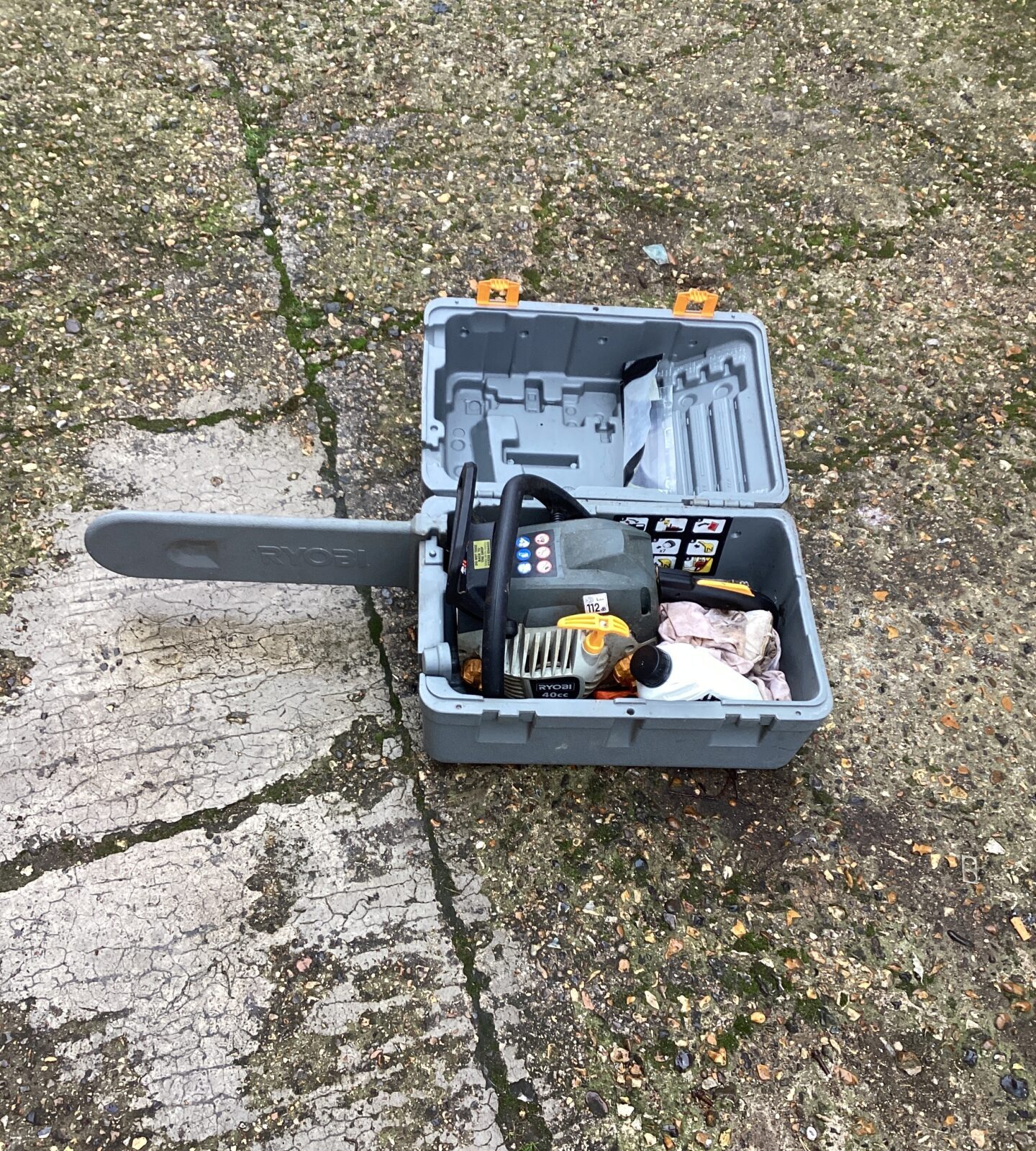 Ryobi 40cc petrol chainsaw in case