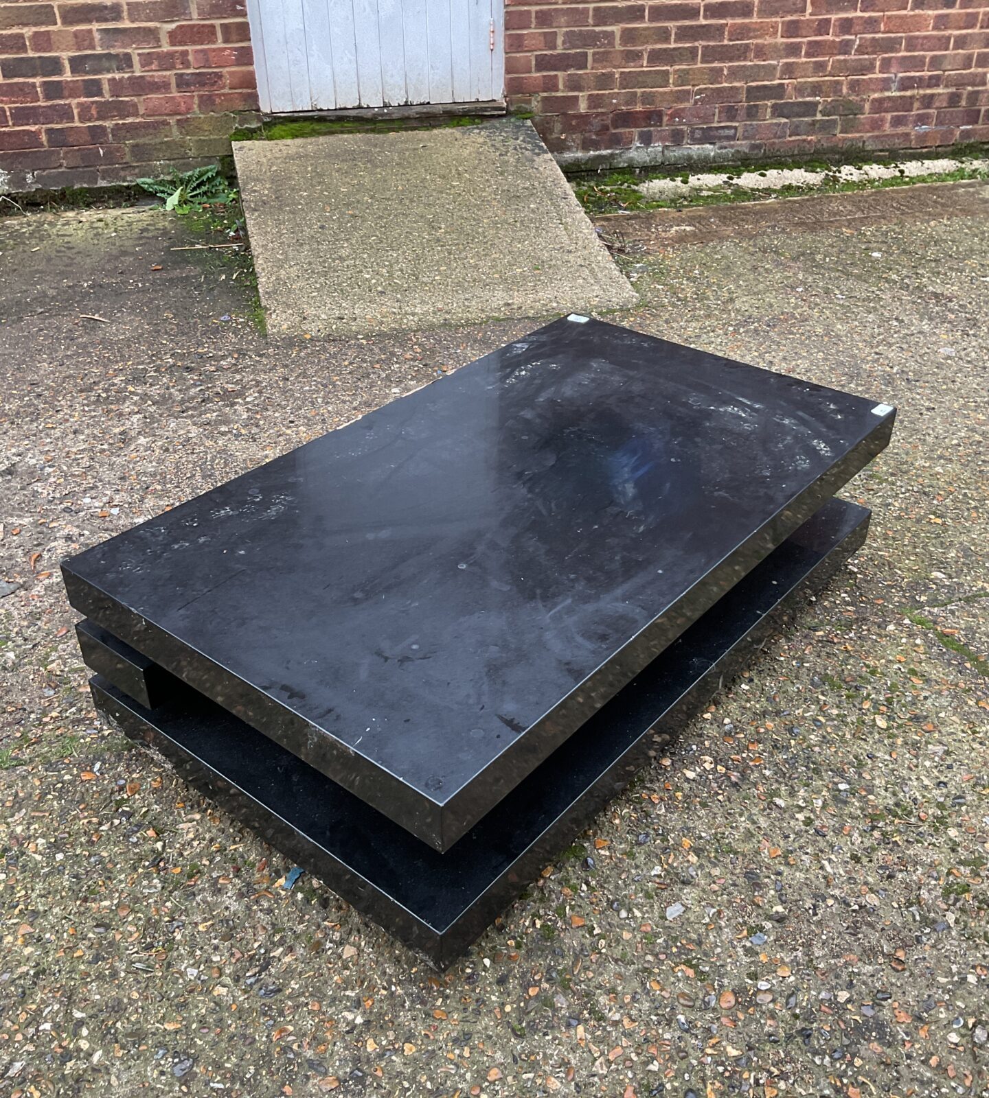 Black lacquered coffee table (needs tlc)