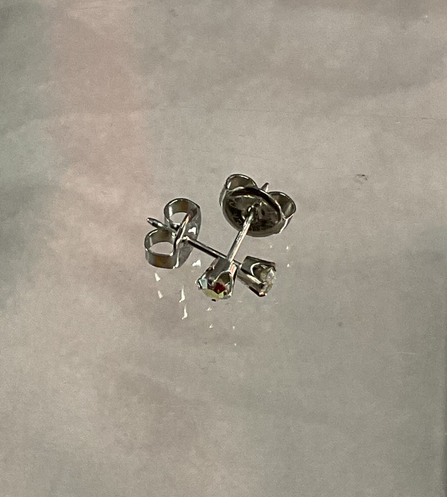 Pair of 9ct white gold stud earrings