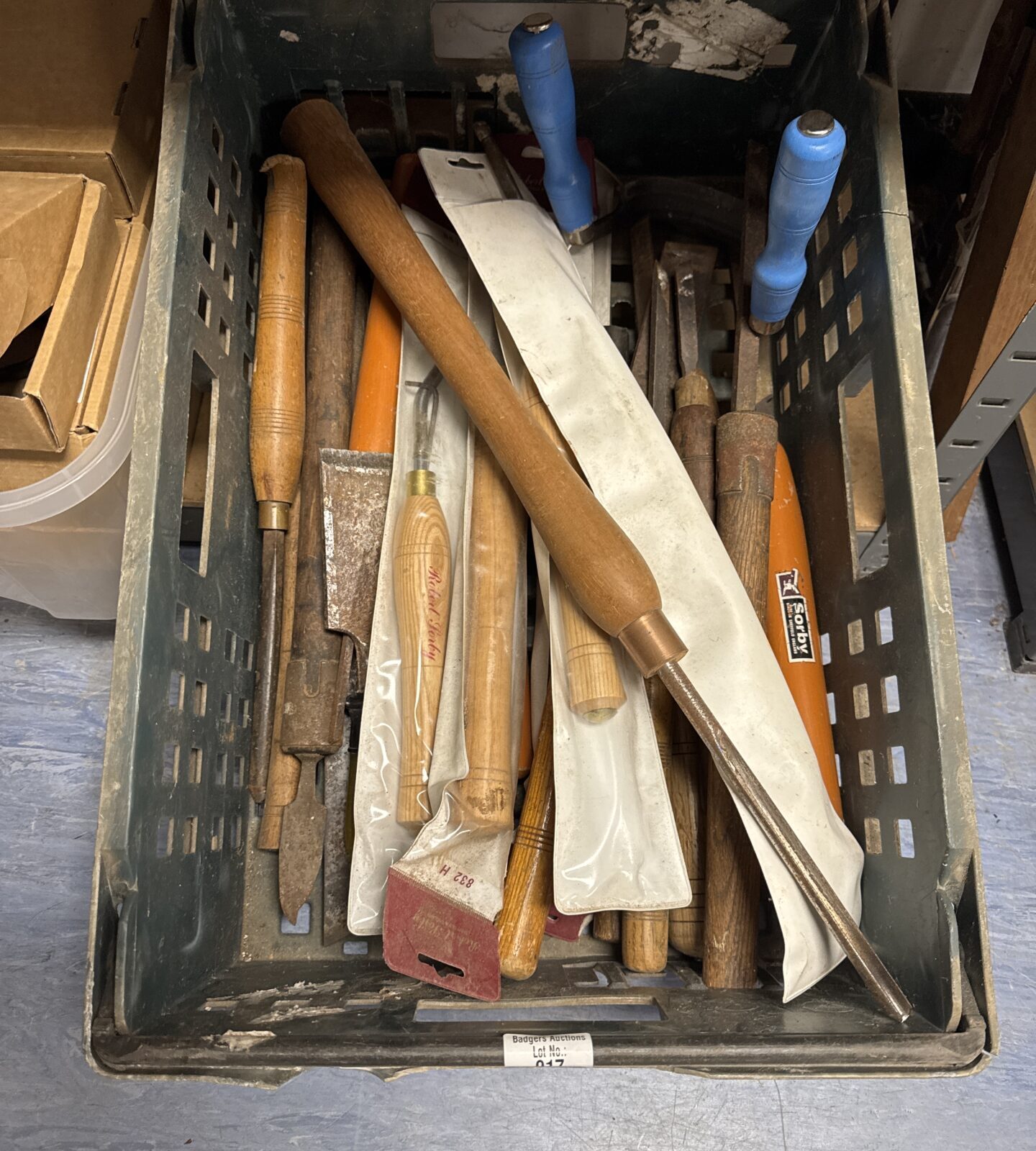 Large tray of wood turning tools