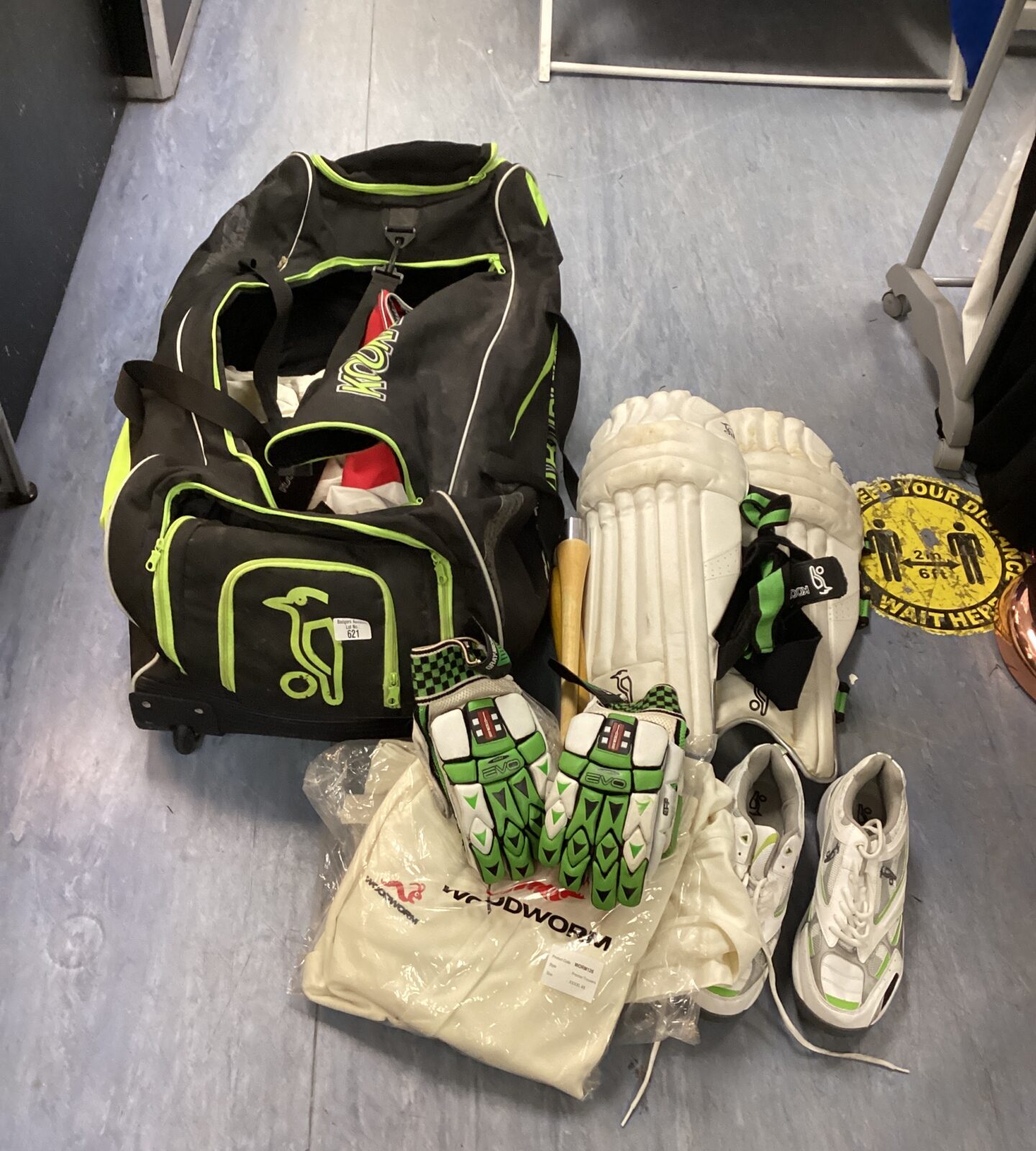 Kookaburra Cricket bag with contents inc new woodworm trousers