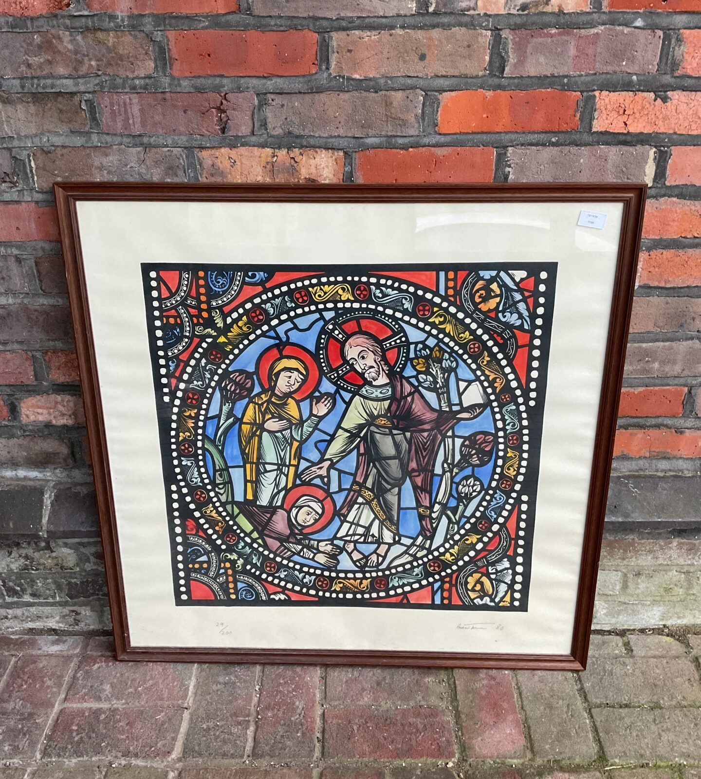 Large artist signed limited edition 29/200 stained glass window print