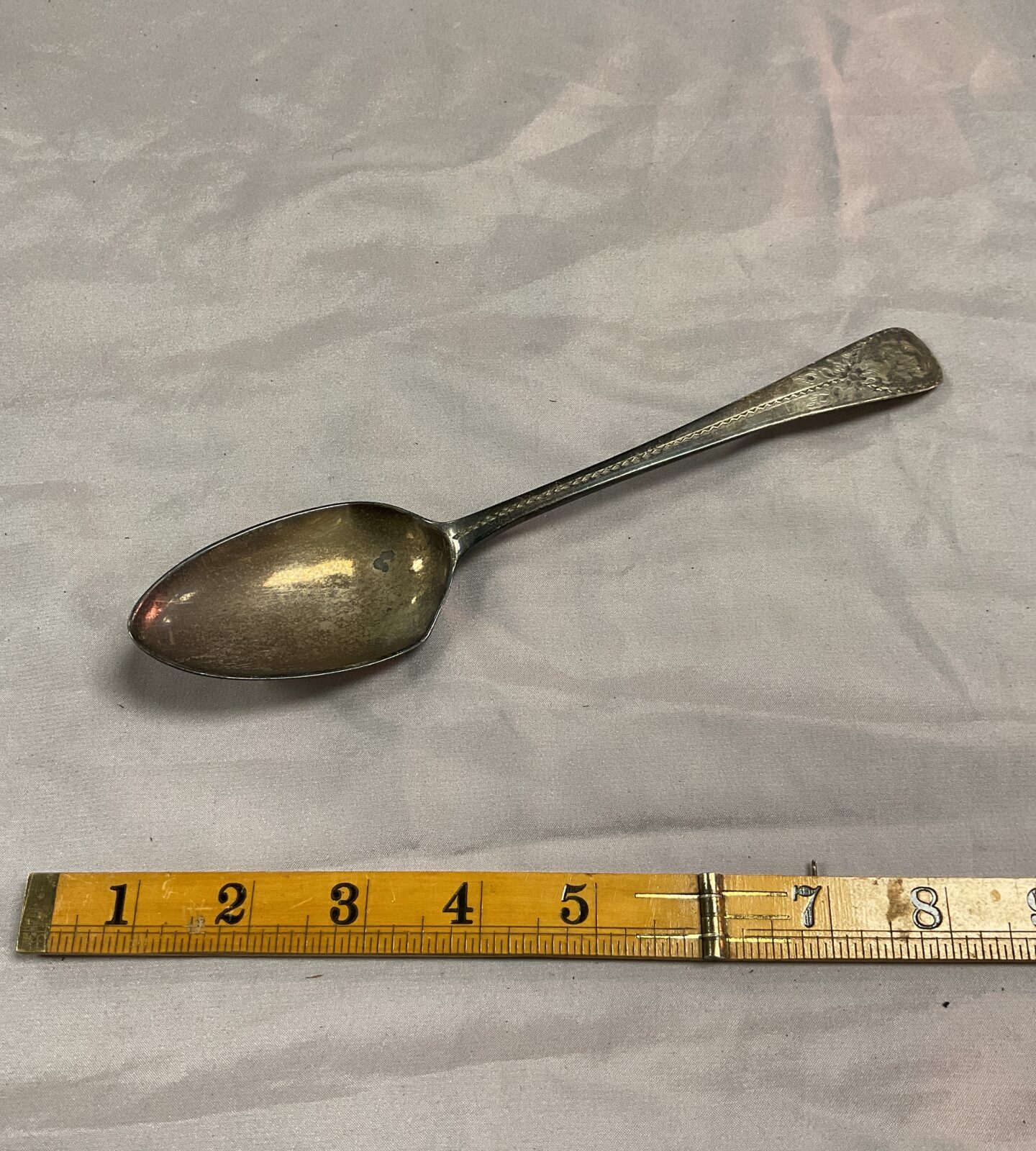 Hallmarked Sterling silver Georgian dessert spoon 64.6g