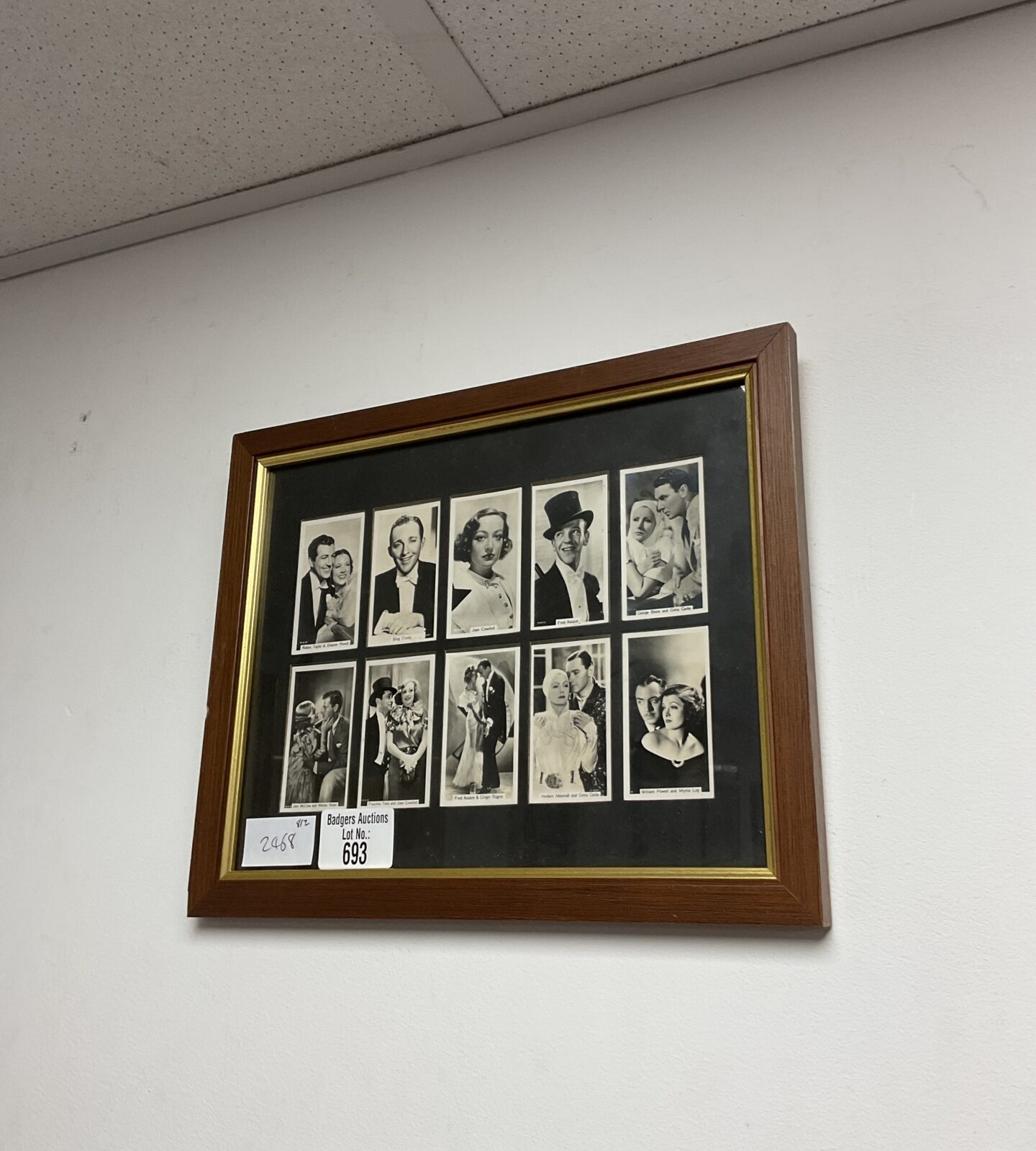 Framed set of vintage filmstar cigarette cards