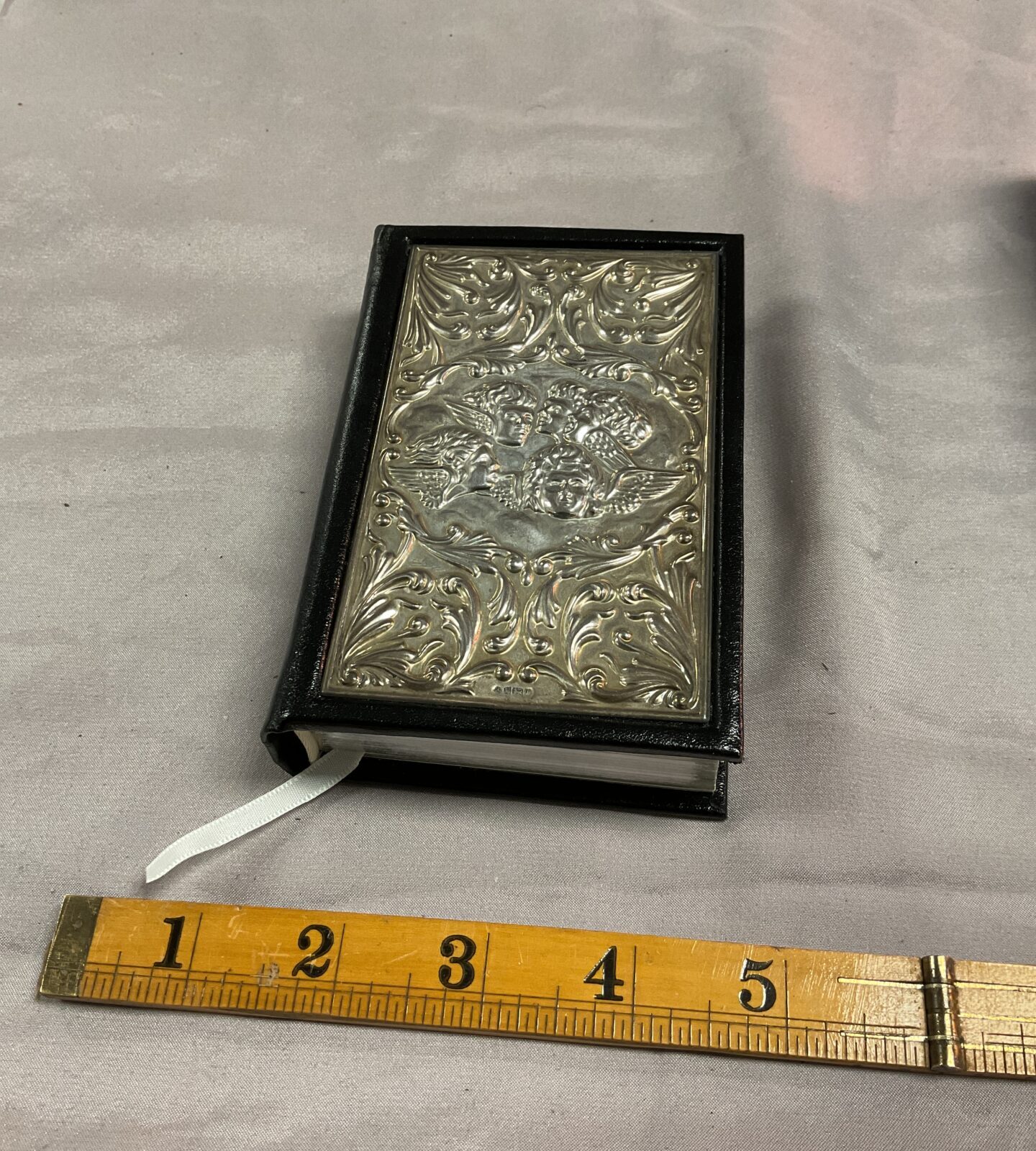 Silver mounted front cover bible