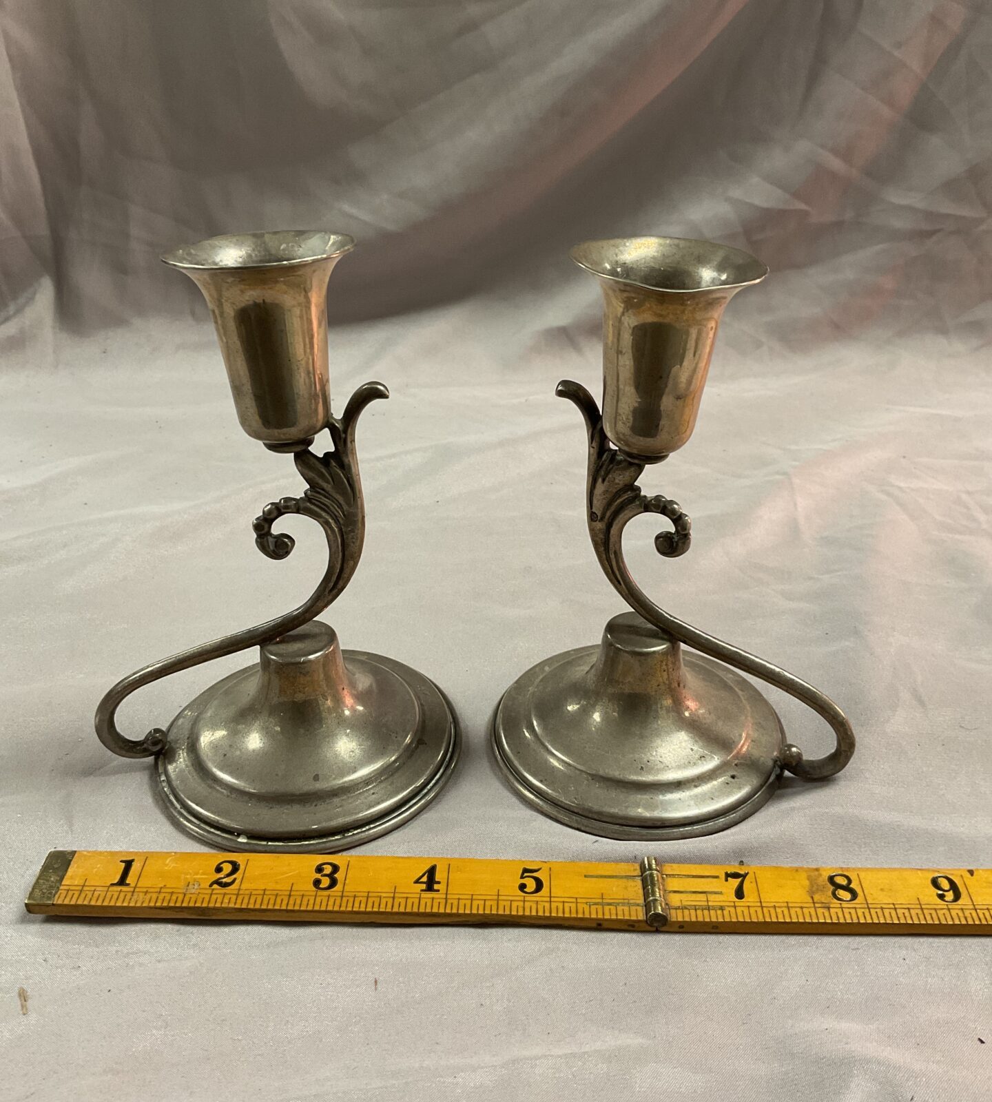 Pair of 925 Mexico silver candlesticks 311g gross