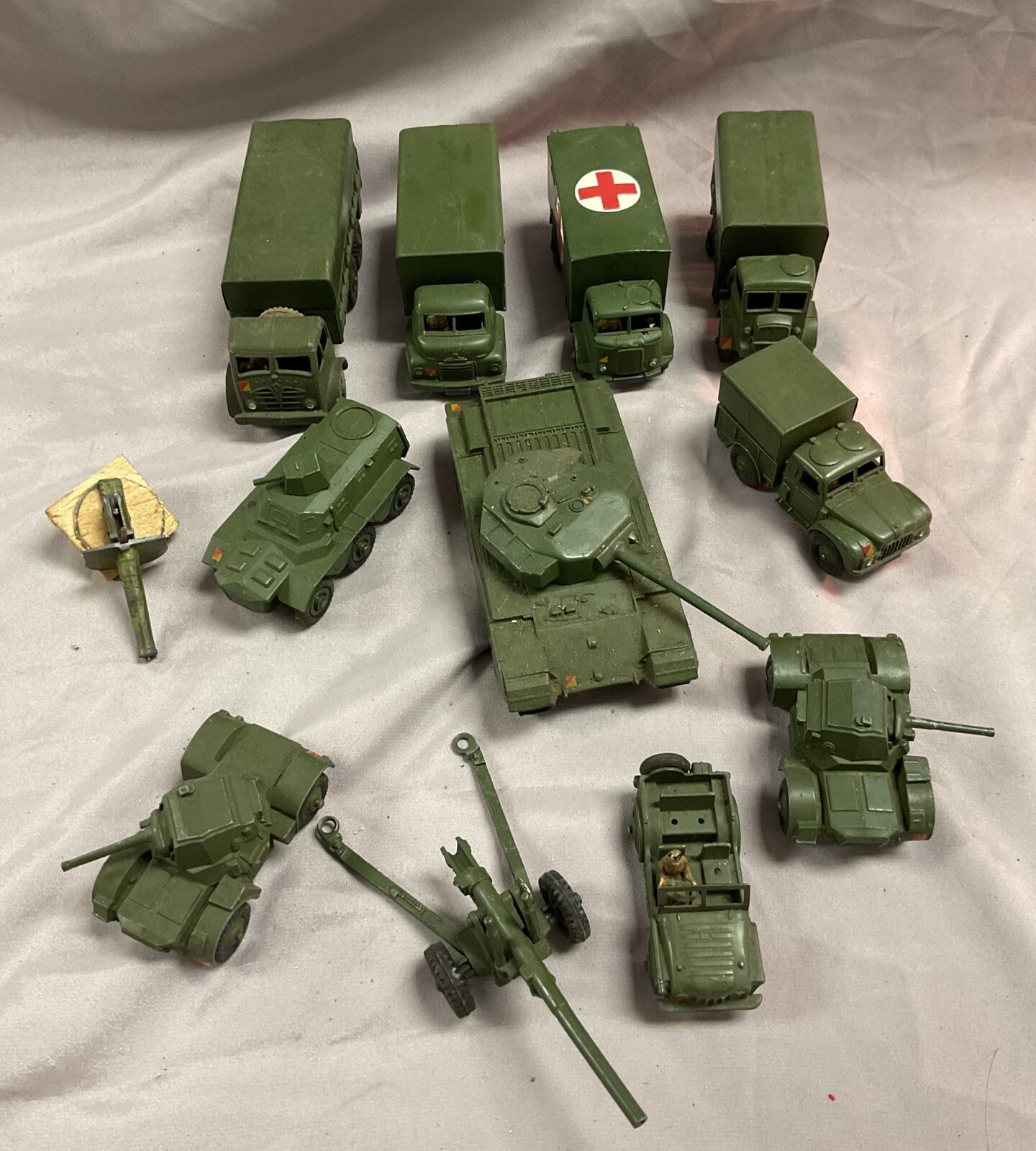 Collection of vintage dinky military diecast vehicles