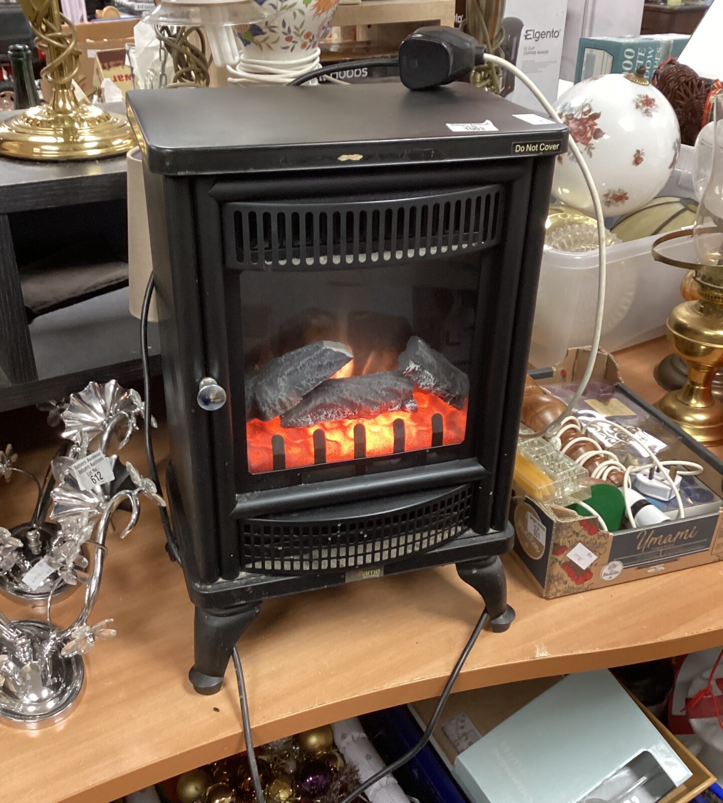 Stove effect electric heater in working order