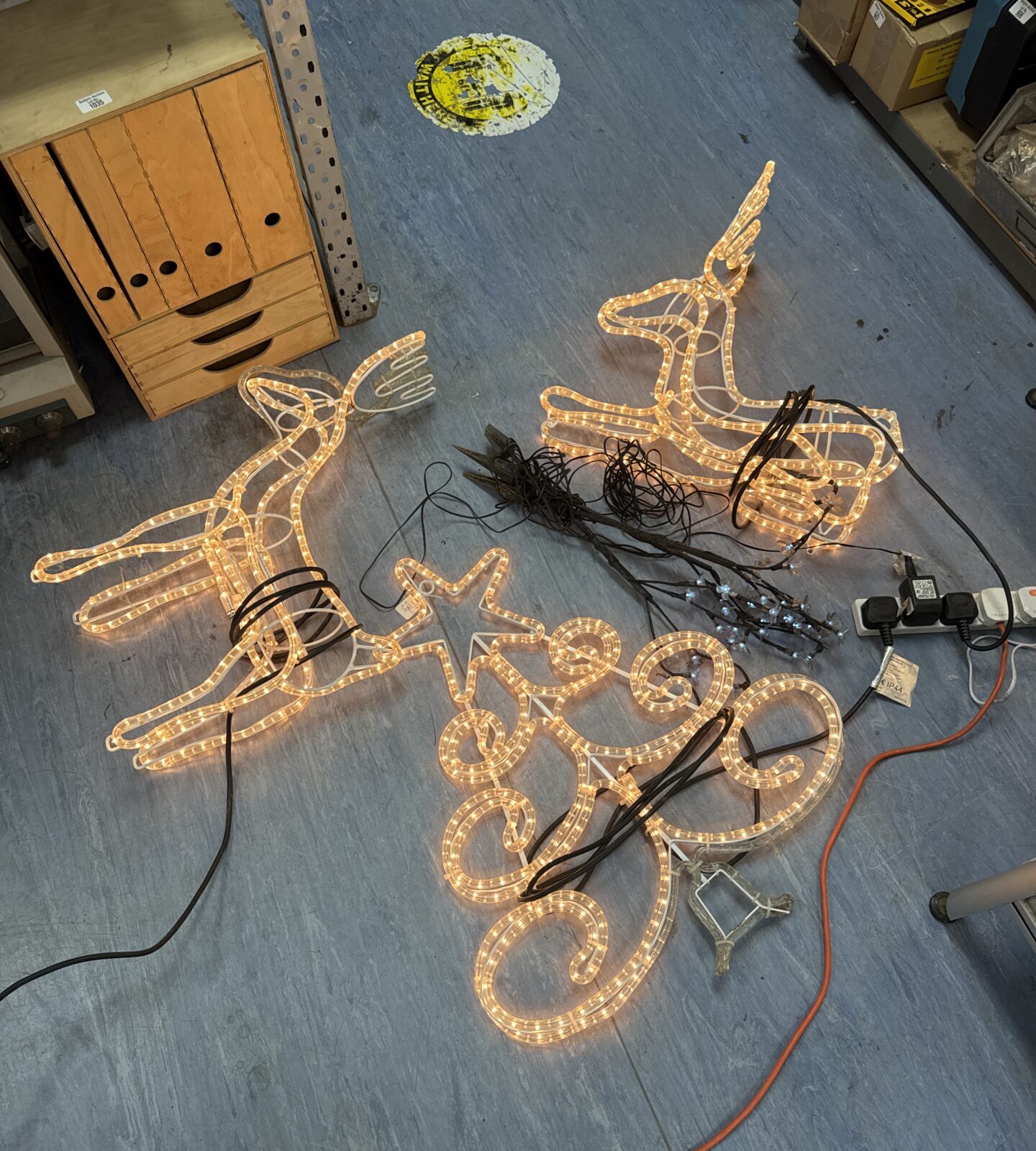 Selection of outdoor light up Christmas decorations - all working