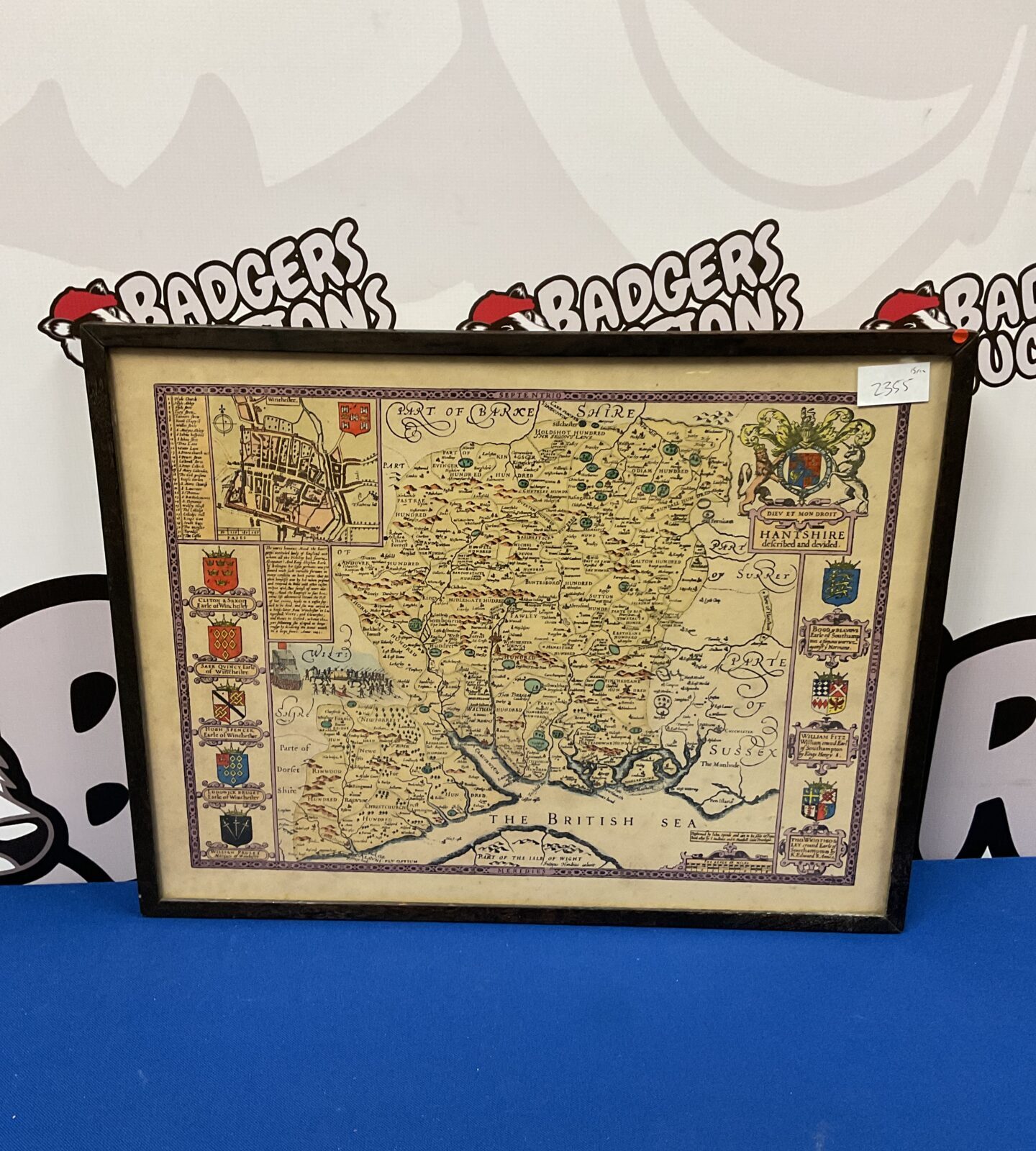 Vintage framed map of barkshire