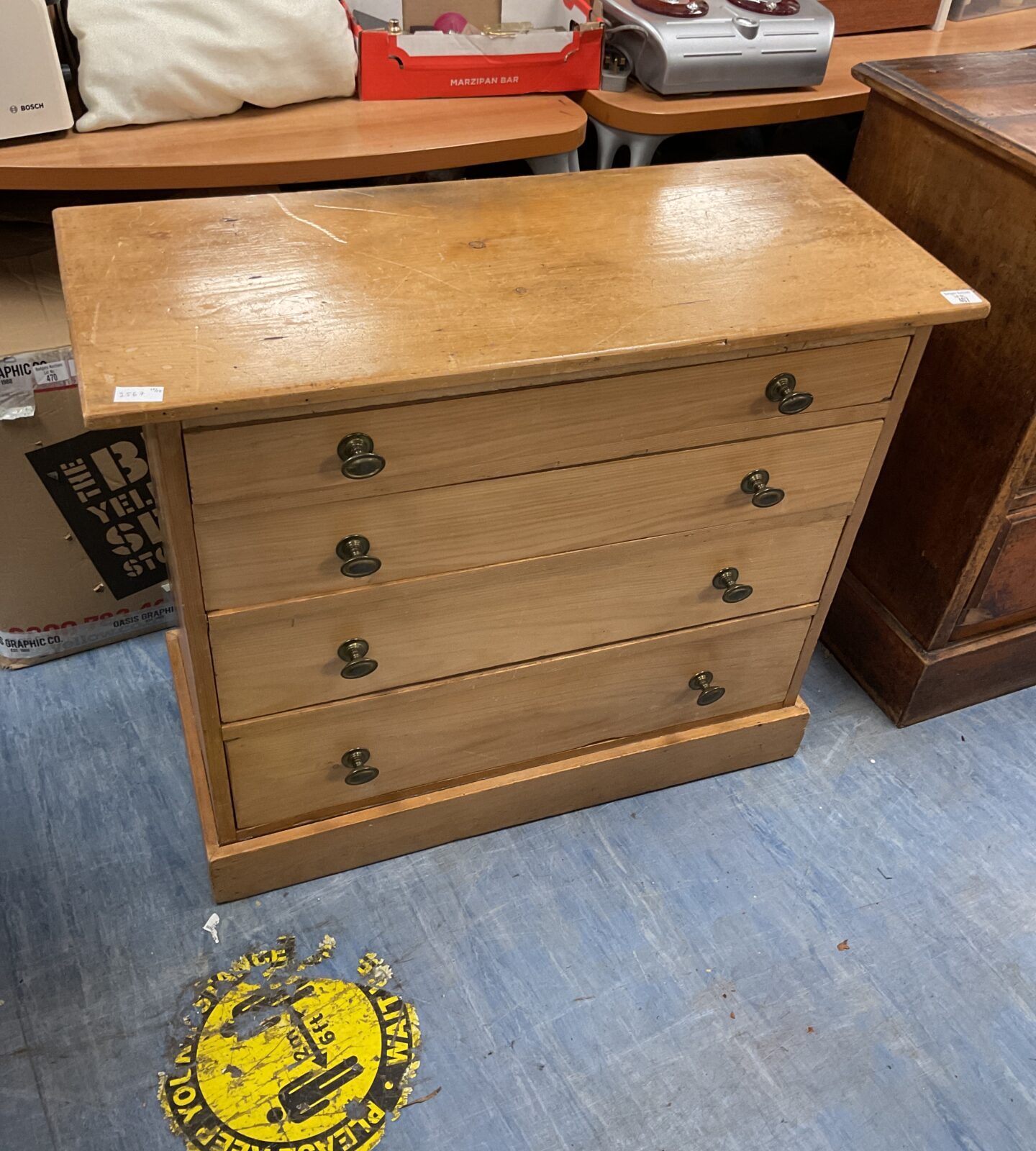 Light oak four draw chest of draws