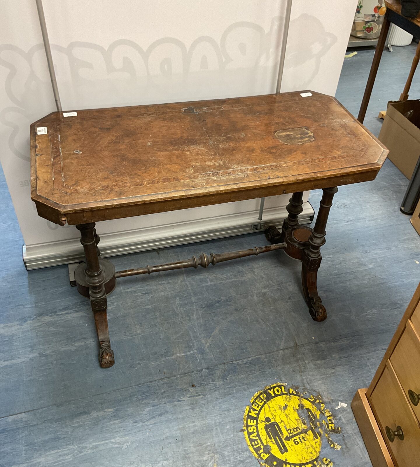 Antique walnut console table