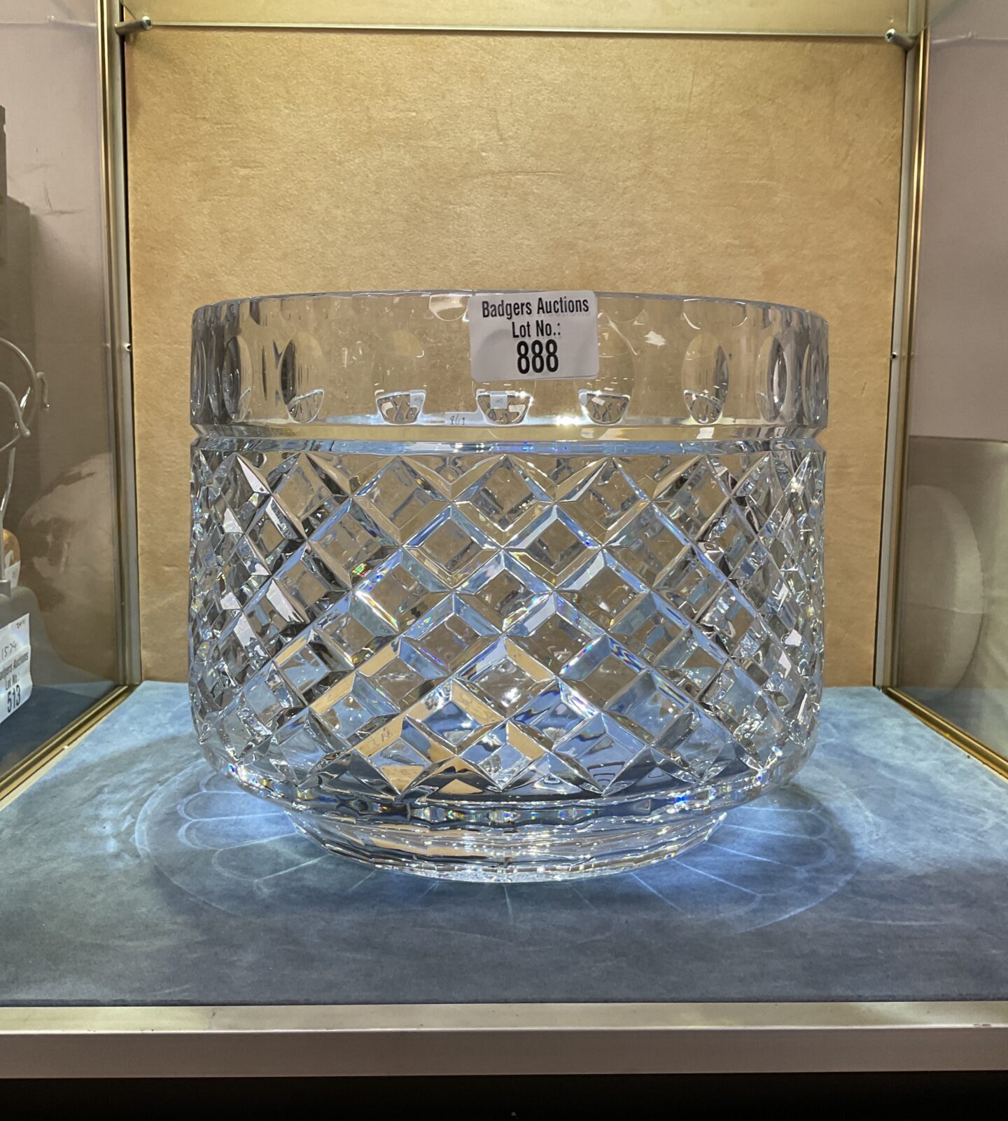 Large crystal punch bowl