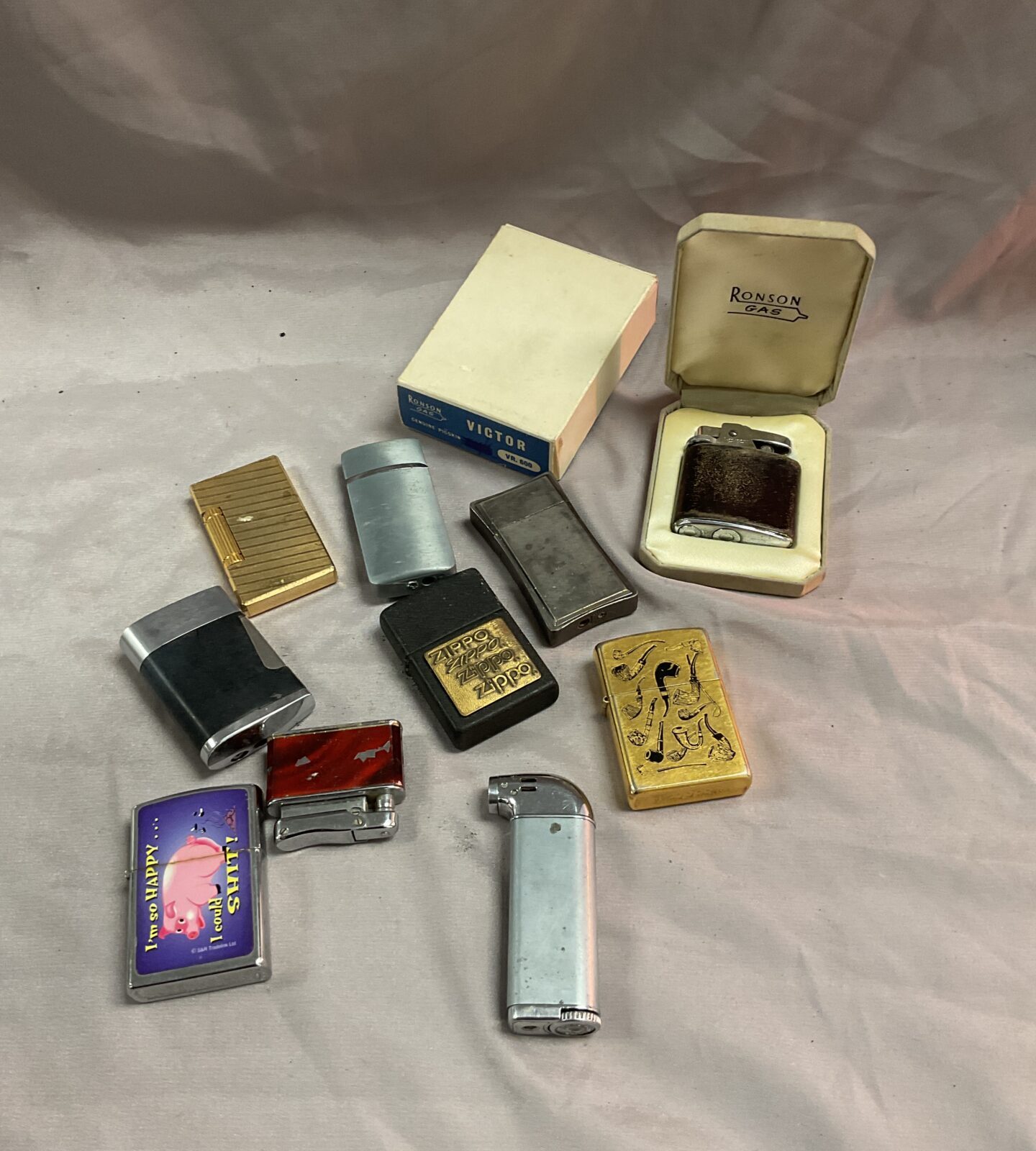 Collection of lighters Inc zippo and ronson