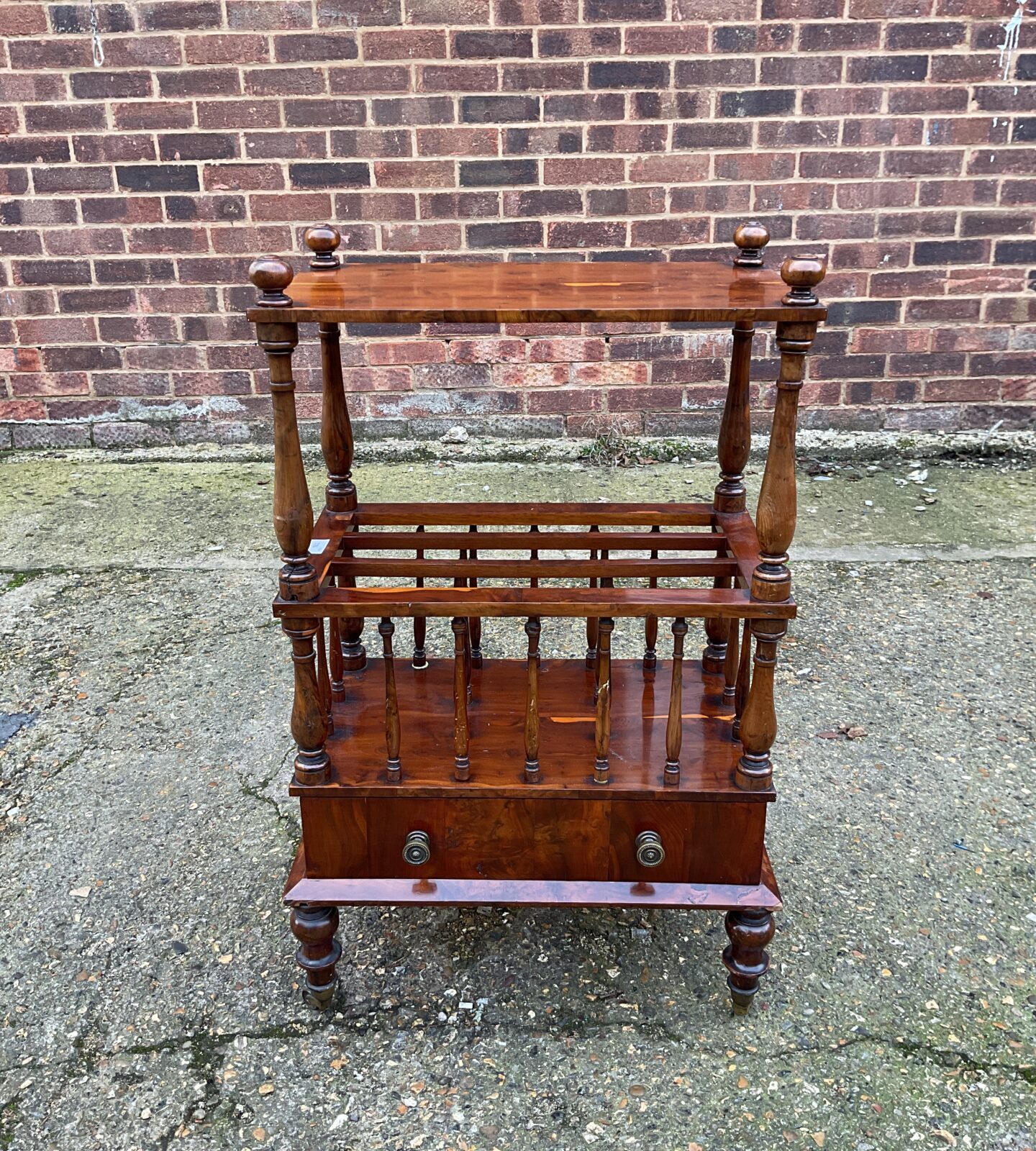 Antique freestanding burr walnut canterbury