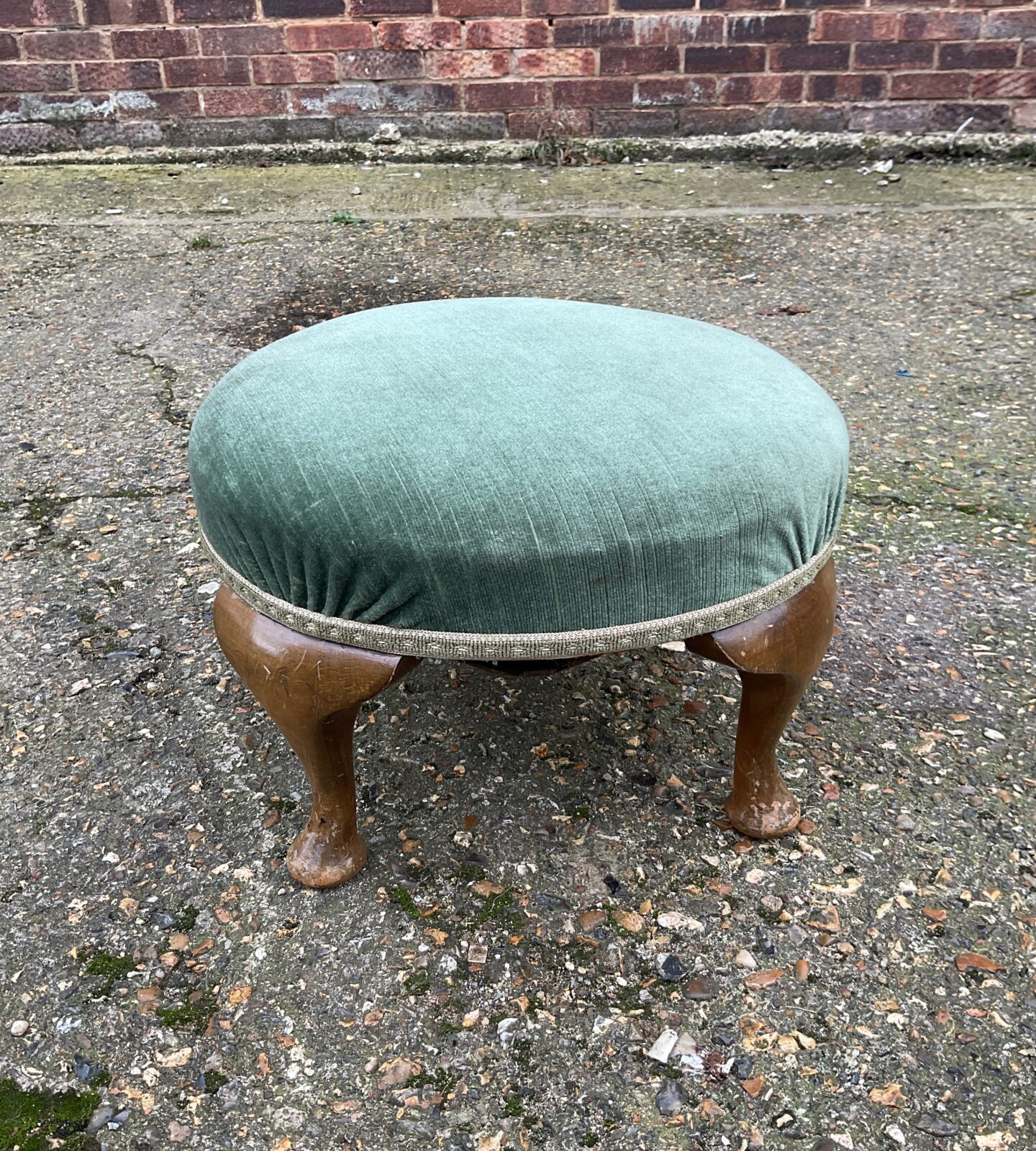 Antique button footstool