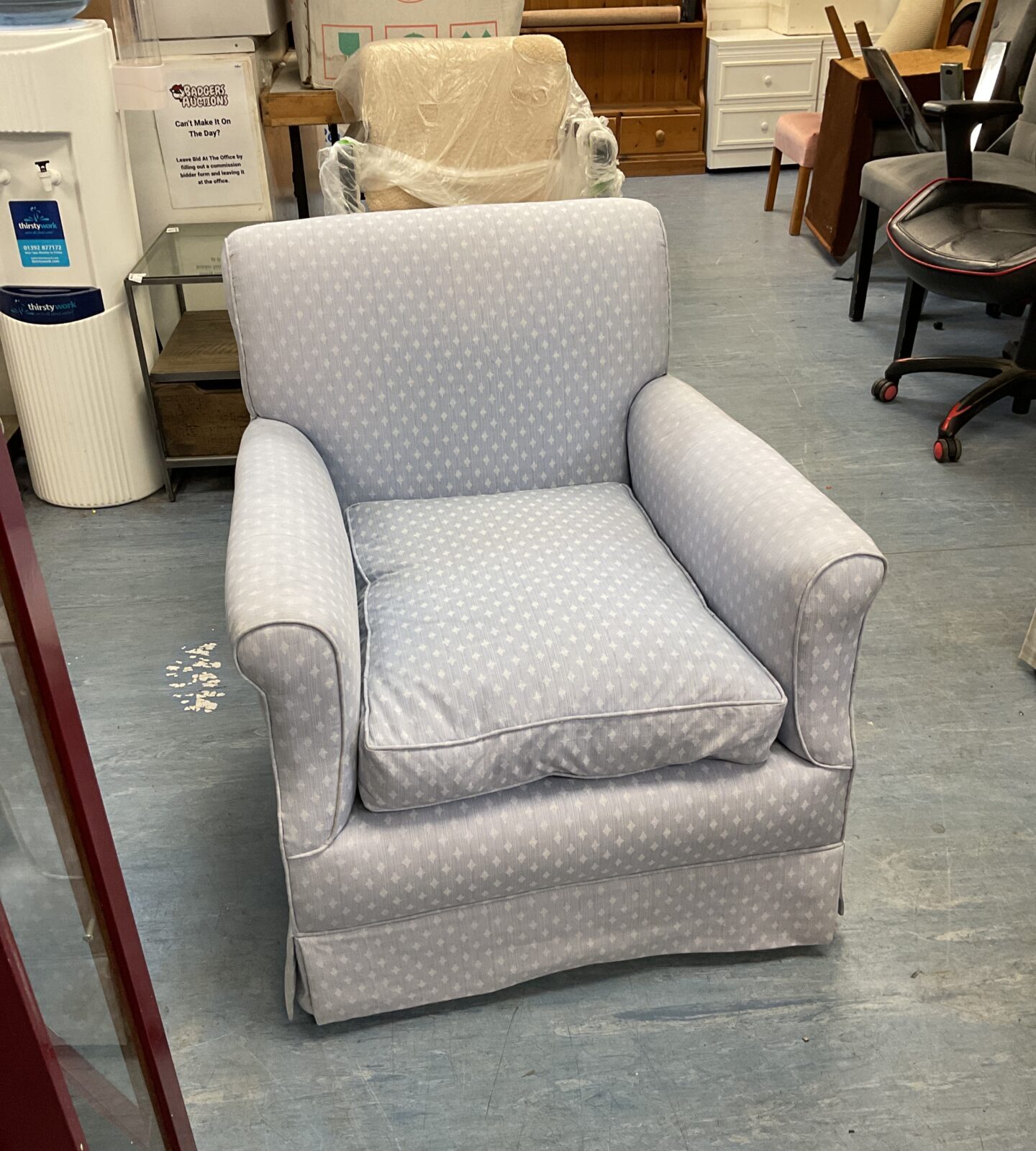 Reupholstered Victorian armchair