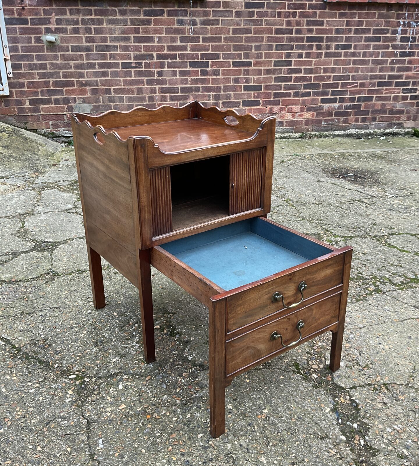 antique georgian circa 1825 tray top commode - Image 2