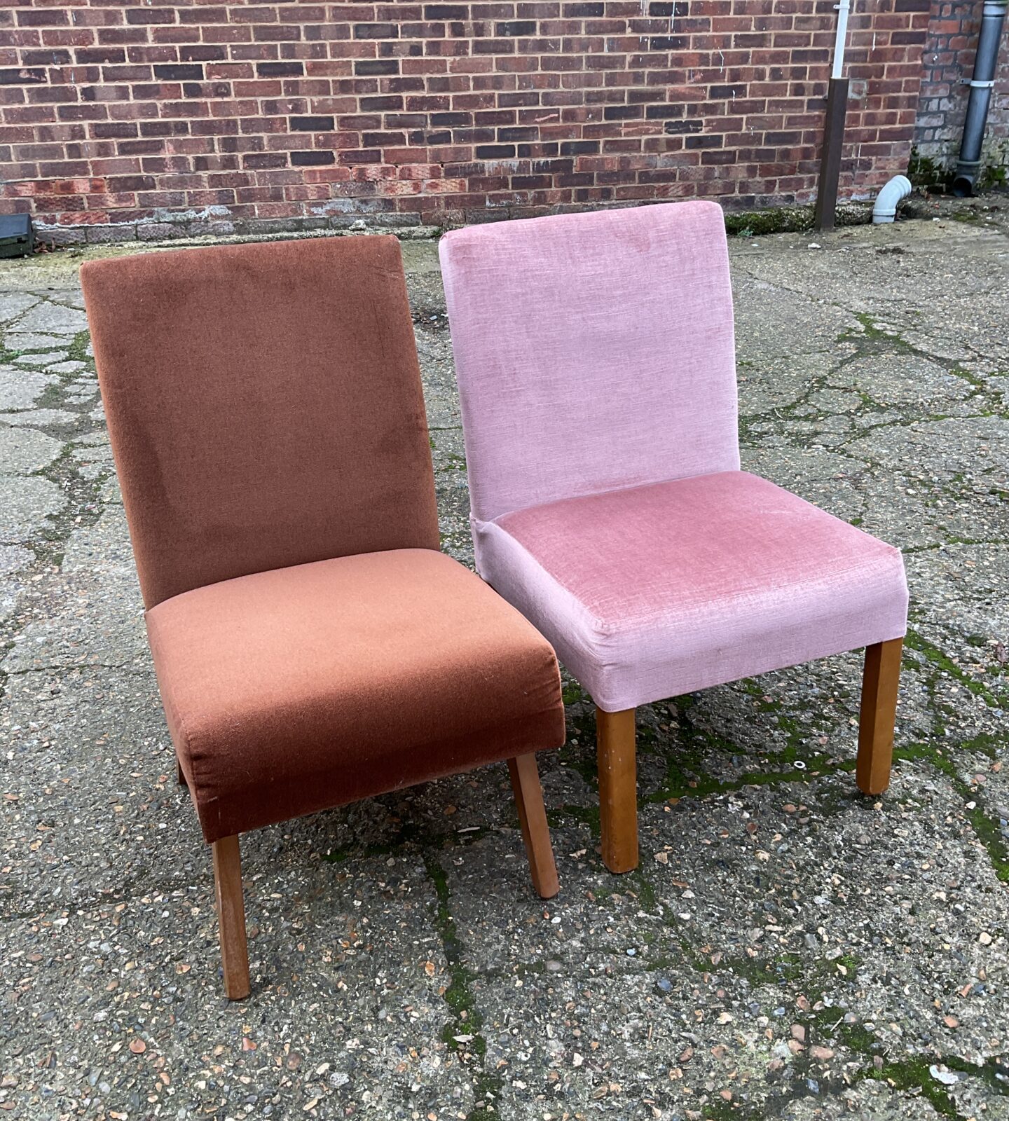 Two mid century nursing chairs