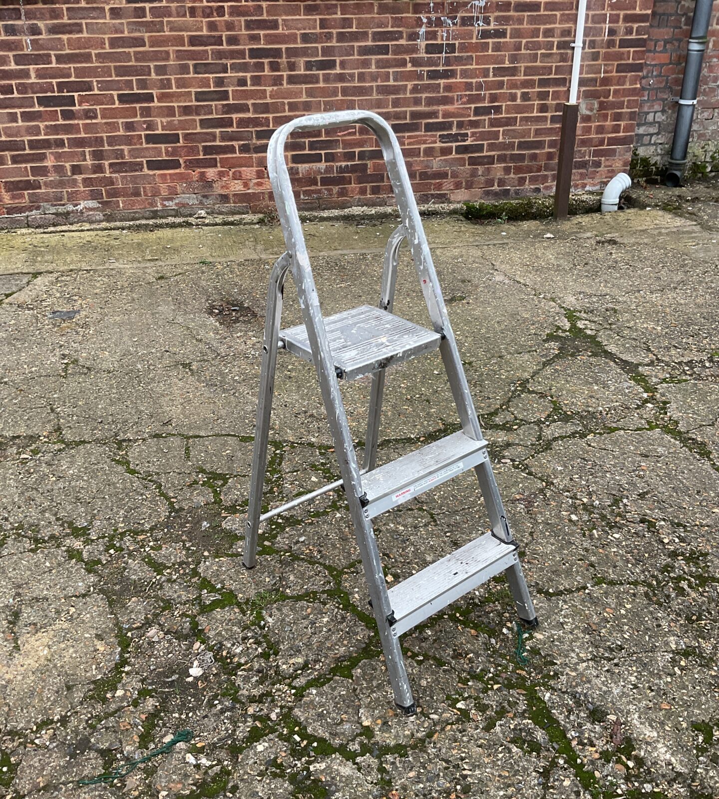 Three run aluminium step ladder