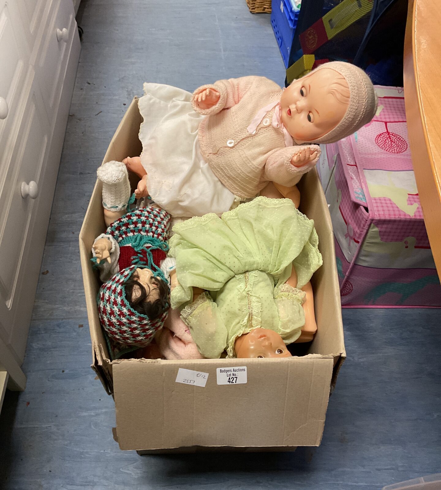 Box of mixed childrens dolls