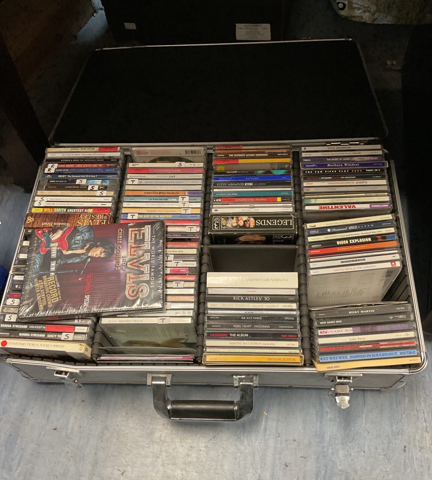 Aluminium case full of music cds