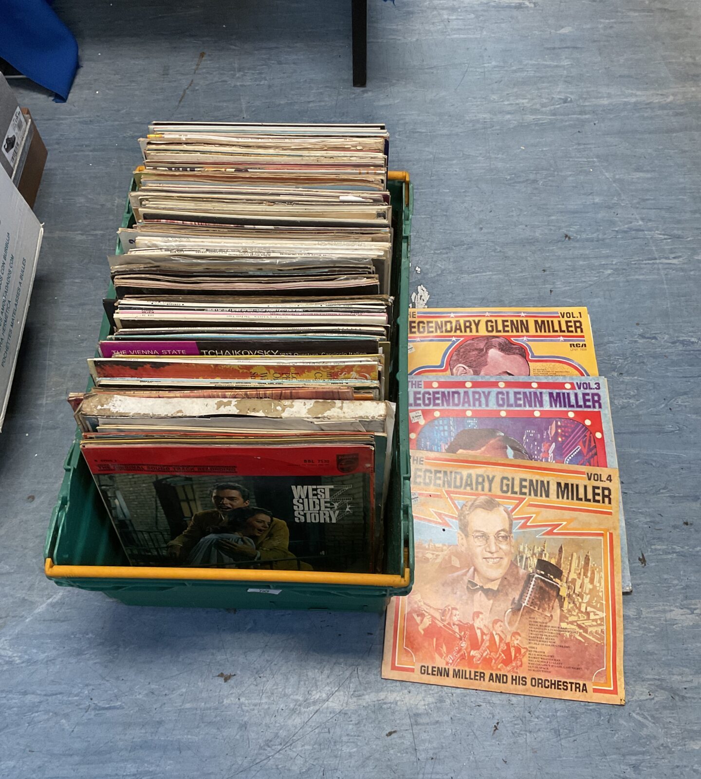 Large crate of 12” vinyl records