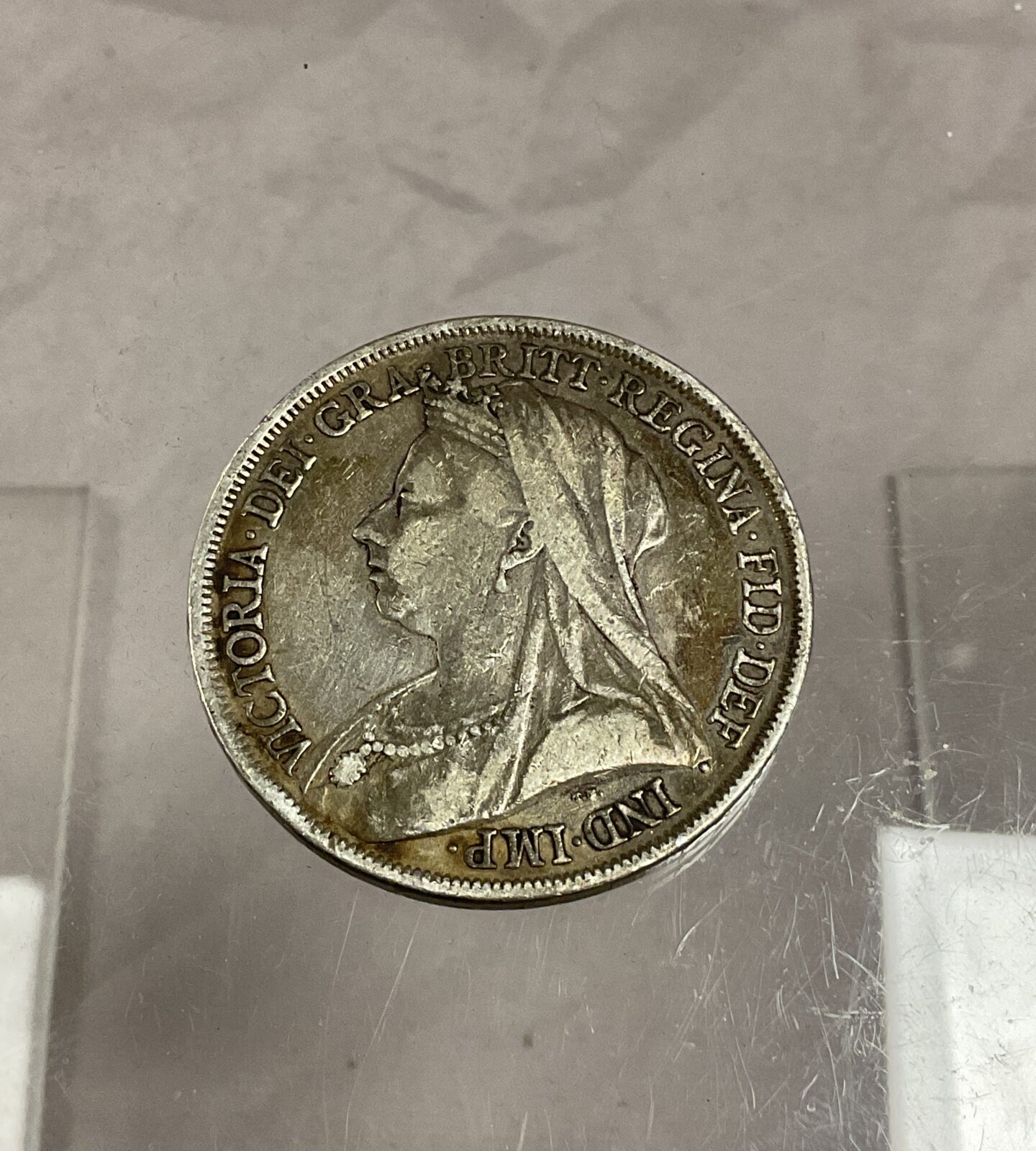 1893 Victoria old head Silver Crown coin